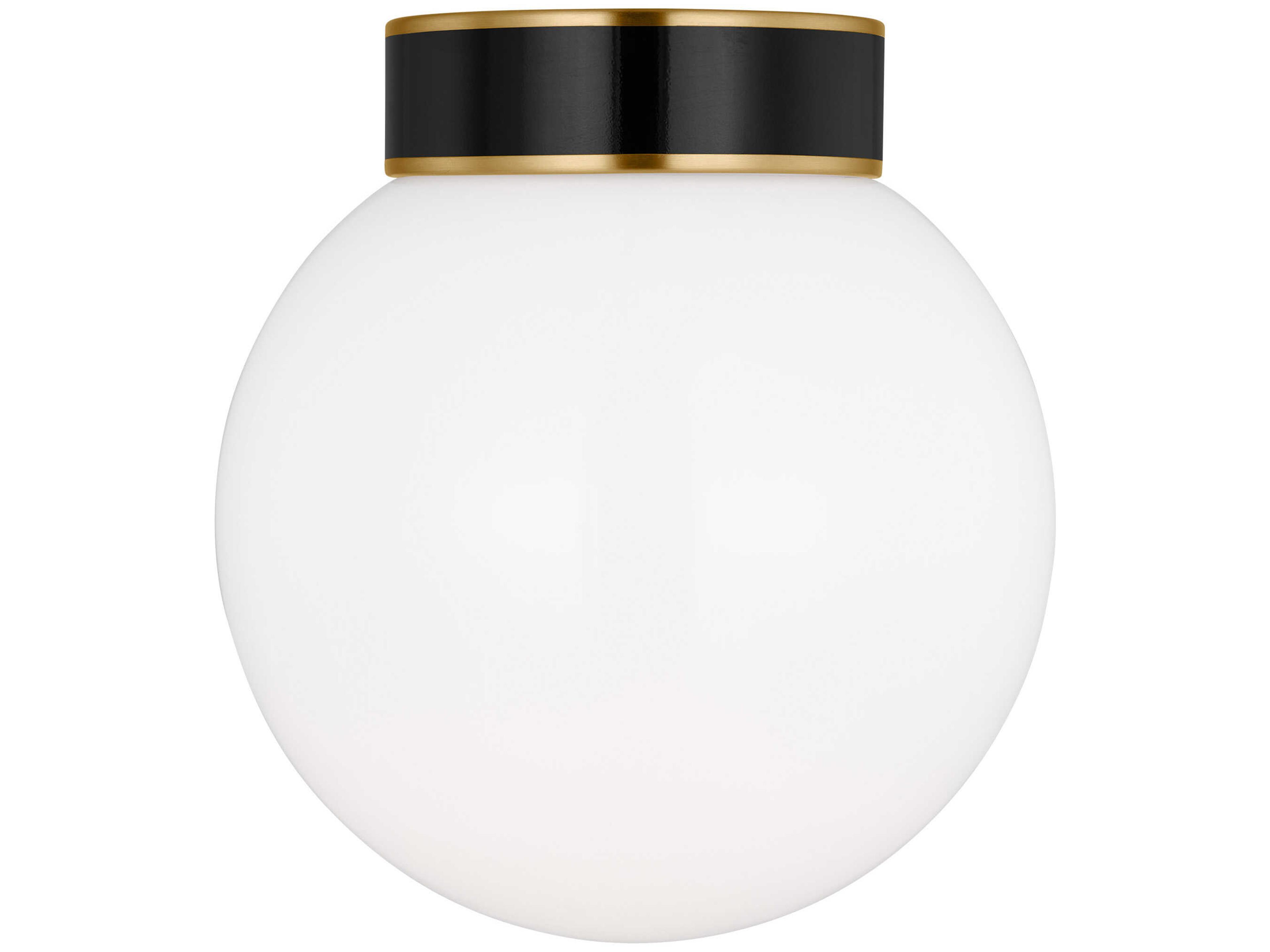 Monroe Small Flush Mount Ceiling Light Burnished Brass Gloss Black