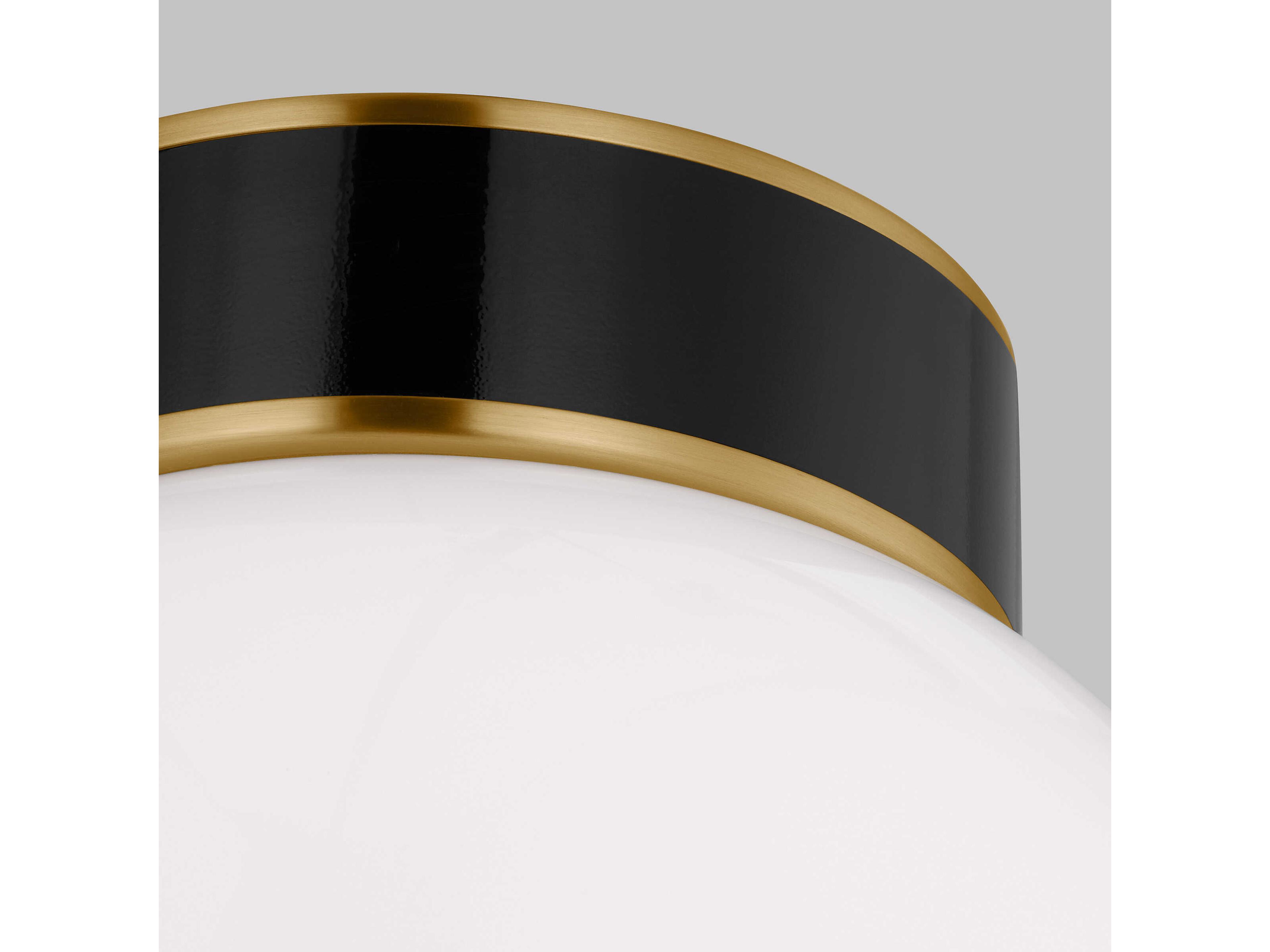 Visual Comfort Studio Monroe 1-Light Burnished Brass Black Globe Flush Mount