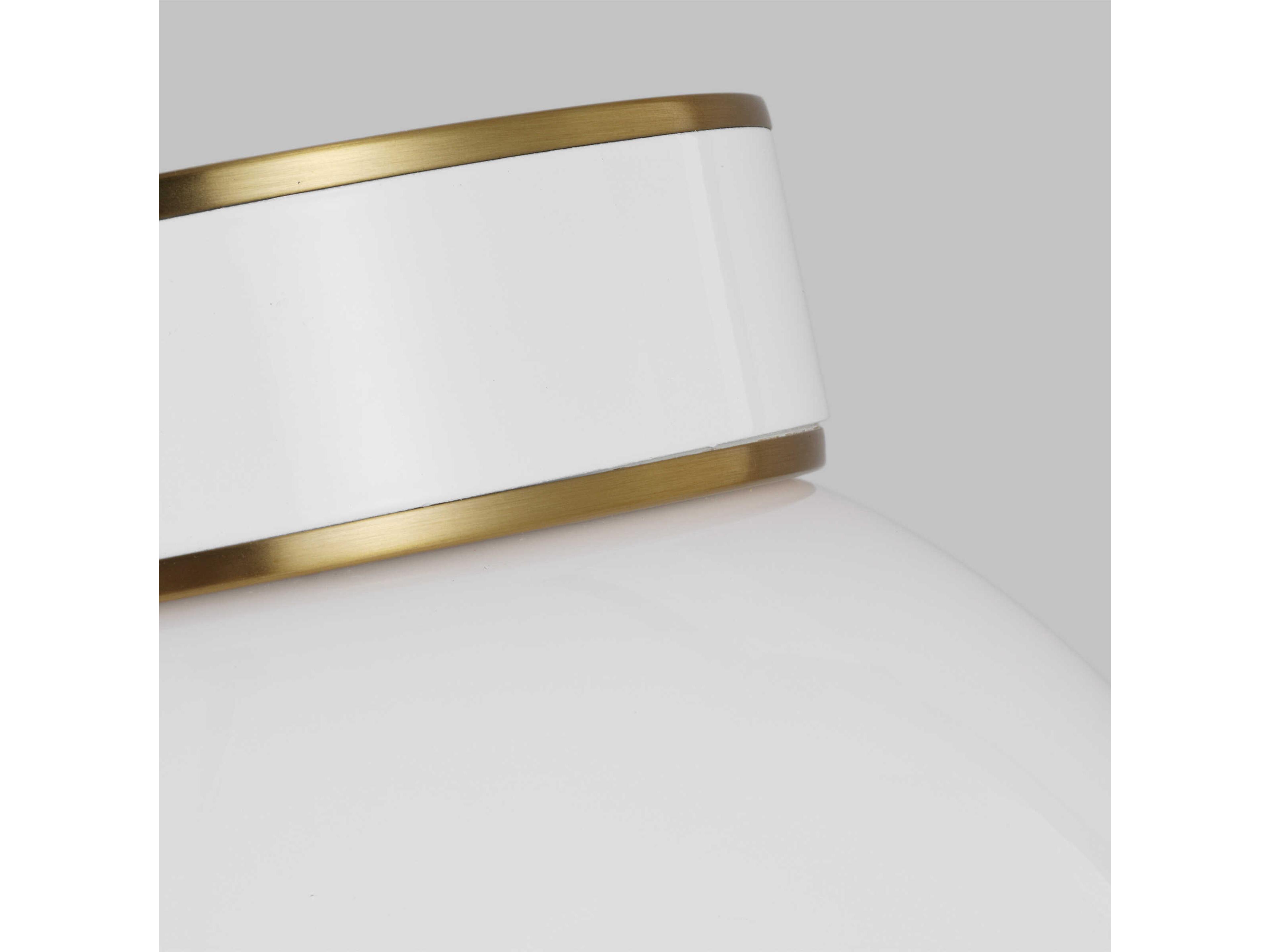 Visual Comfort Studio Monroe 1-Light Burnished Brass Gloss White Off Globe Flush Mount