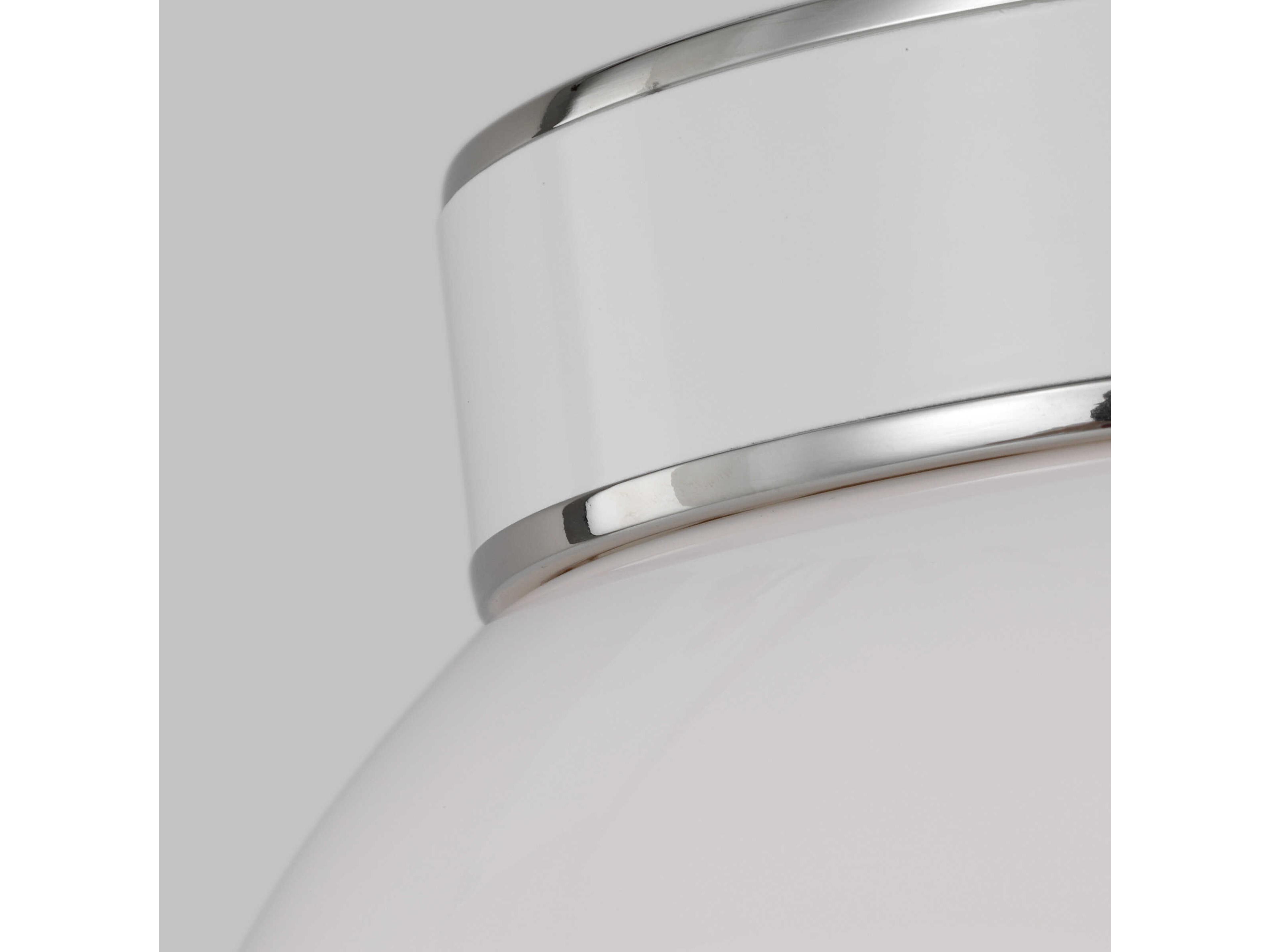 Visual Comfort Studio Monroe 1-Light Polished Nickel Gloss White Globe Flush Mount