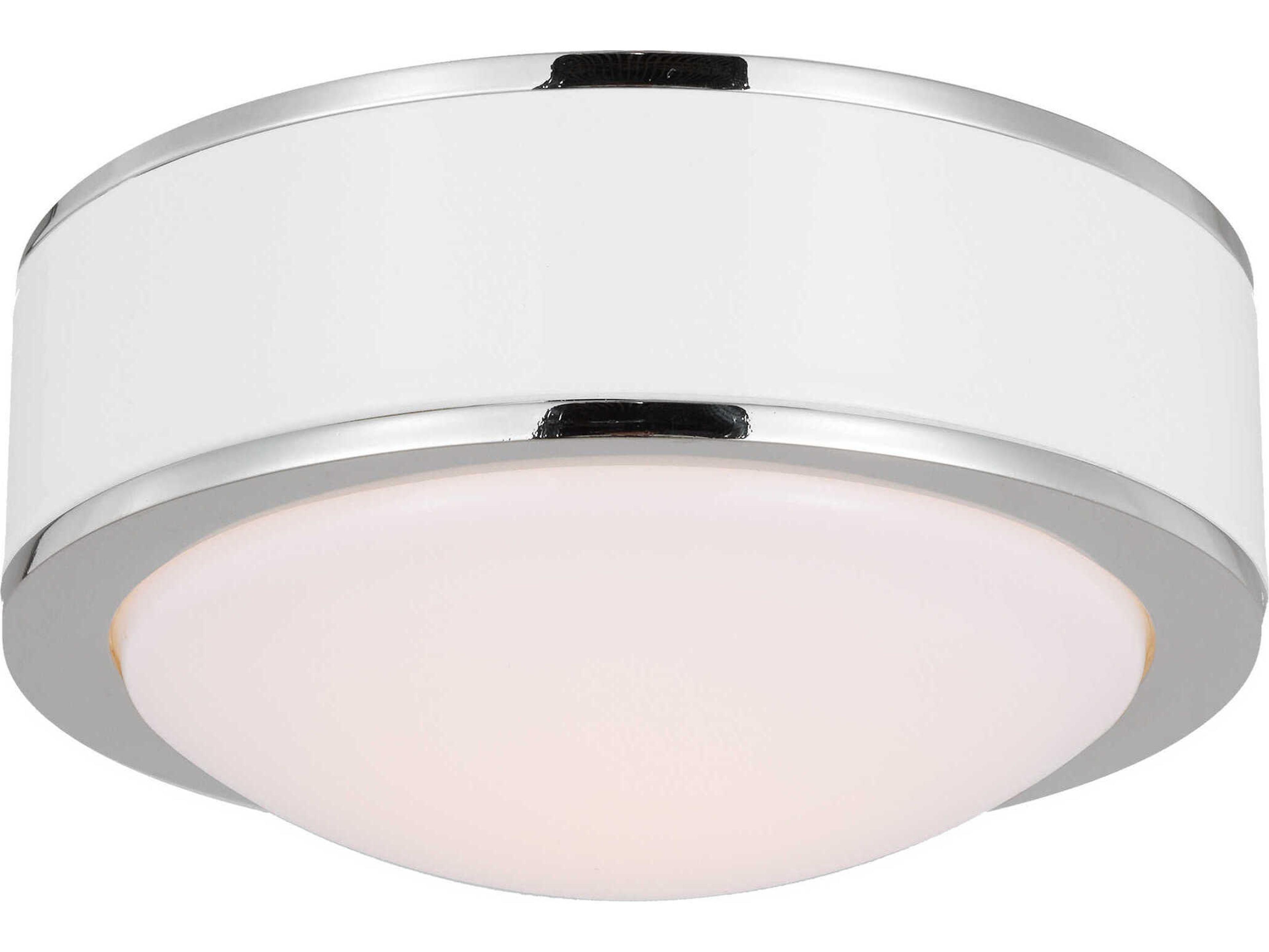 Visual Comfort Studio Monroe 1-Light Polished Nickel Round Flush Mount