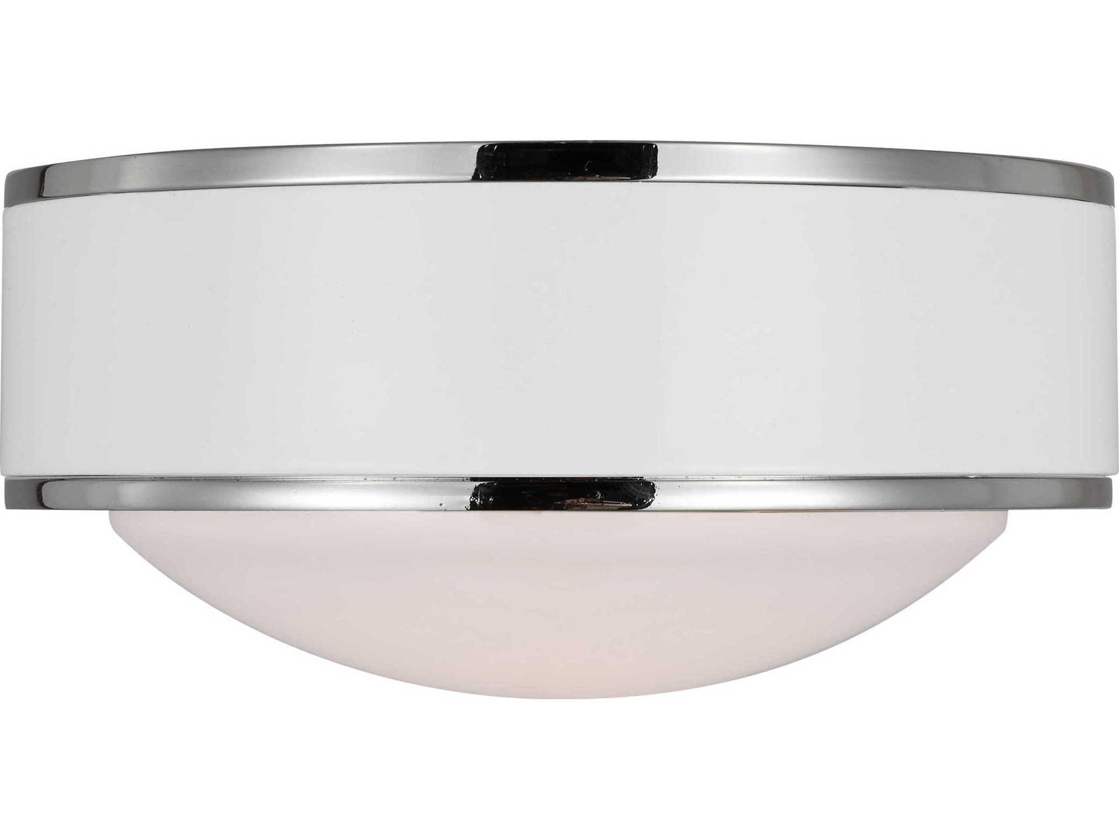Visual Comfort Studio Monroe 1-Light Polished Nickel Round Flush Mount