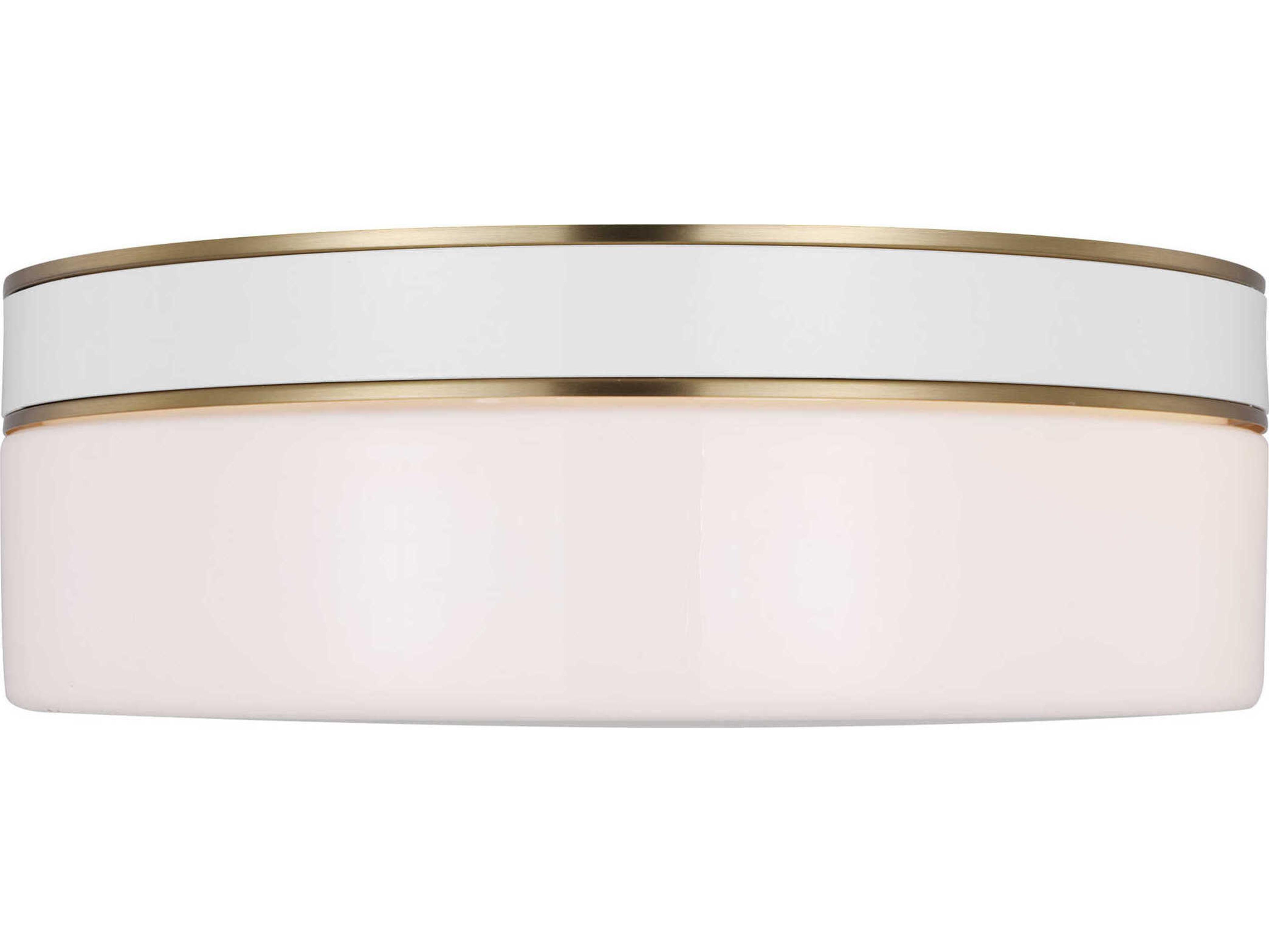 Visual Comfort Studio Monroe 2-Light Burnished Brass Drum Flush Mount