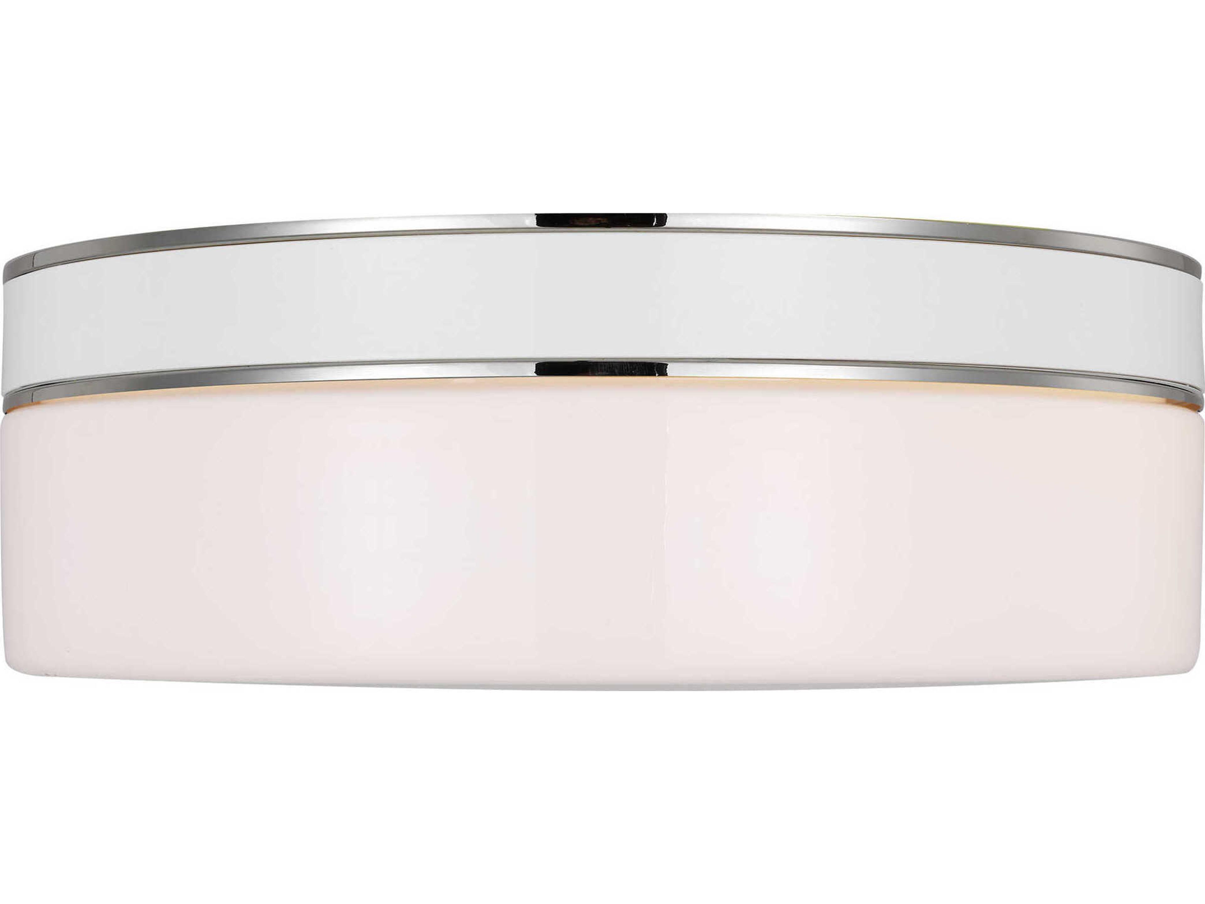 Visual Comfort Studio Monroe 2-Light Polished Nickel Drum Flush Mount