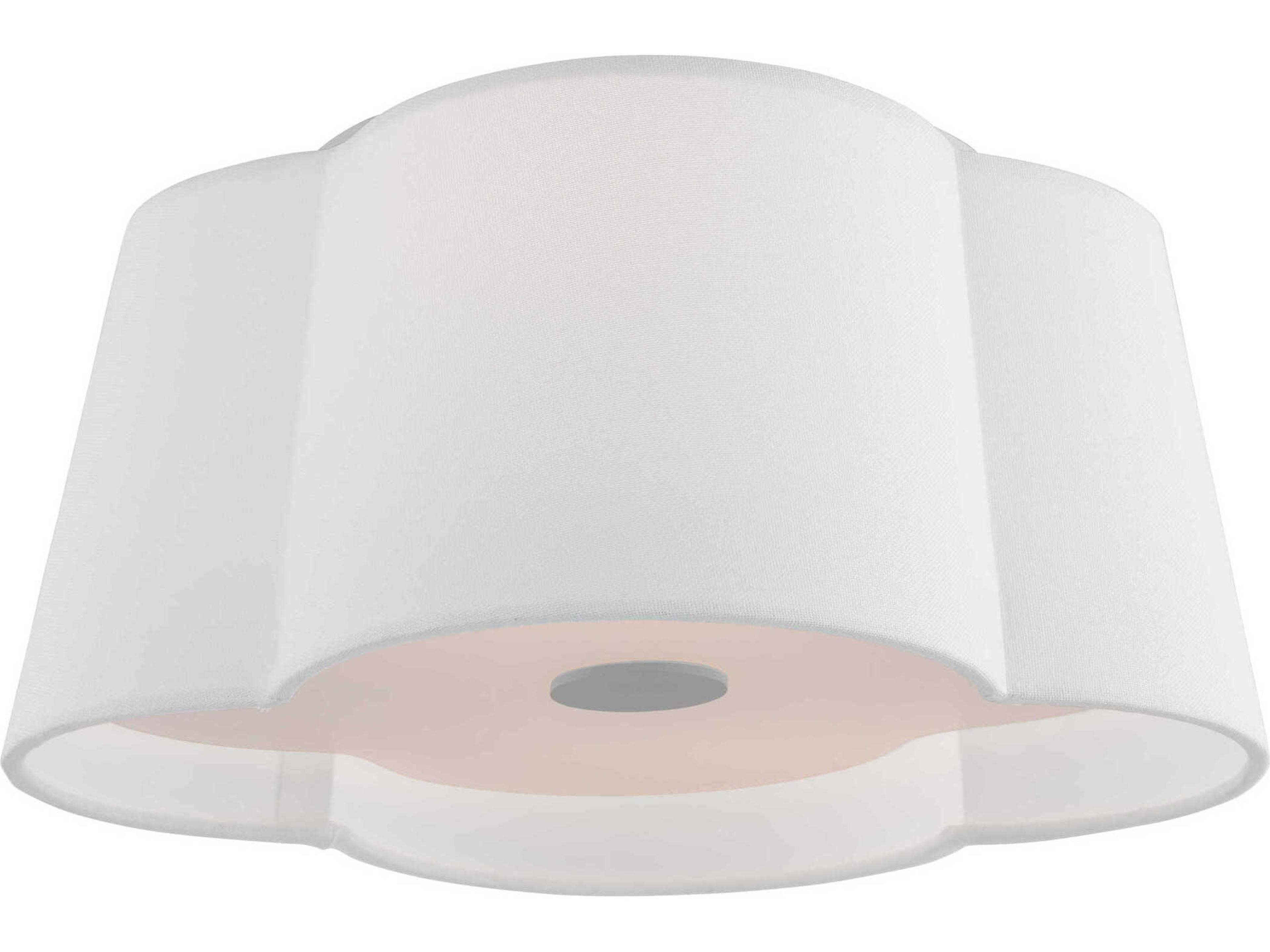 Visual Comfort Studio Bronte 2-Light Burnished Brass White Flush Mount