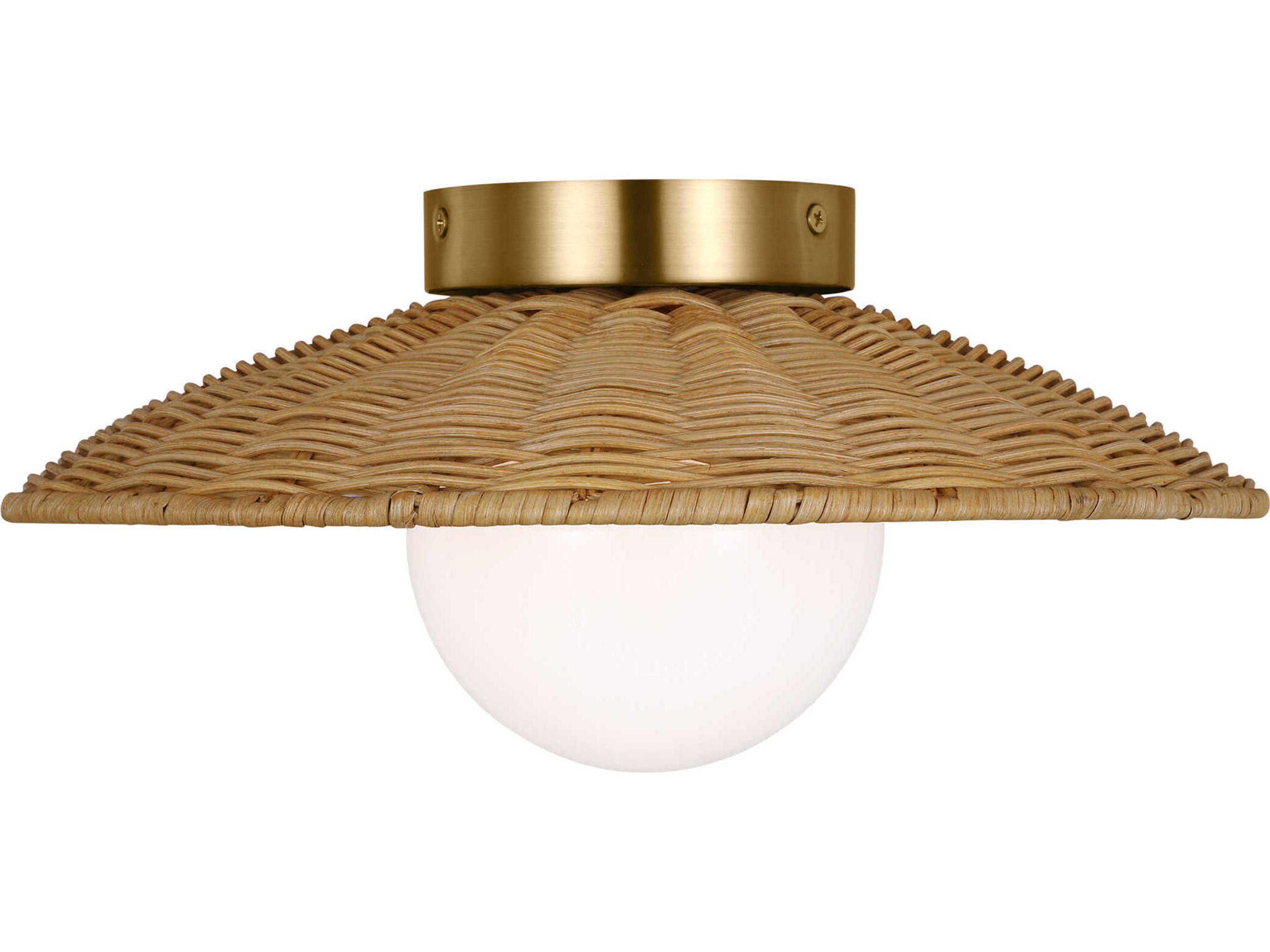 Visual Comfort Studio Mari 1-Light Burnished Brass Globe Flush Mount