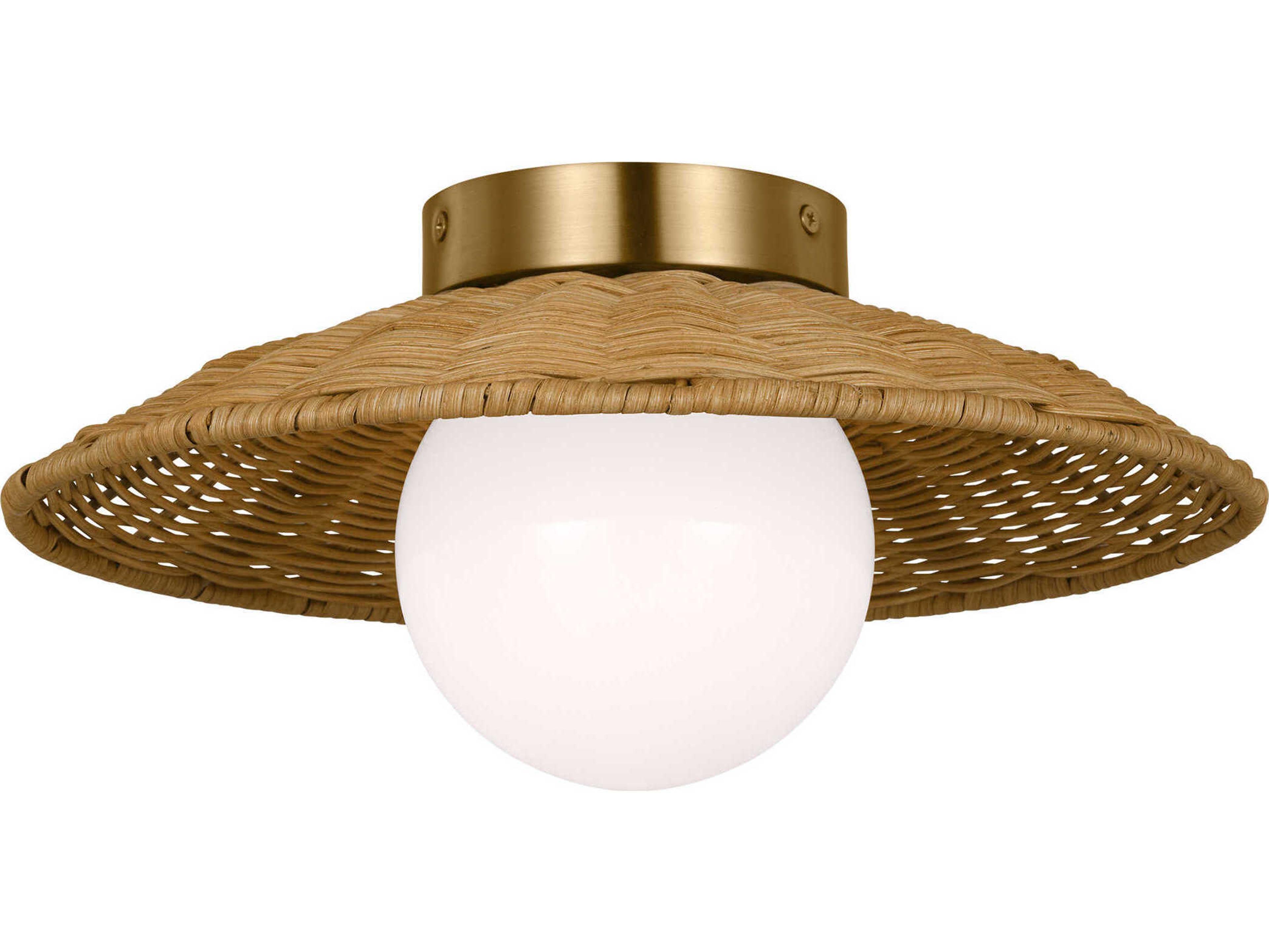 Visual Comfort Studio Mari 1-Light Burnished Brass Globe Flush Mount