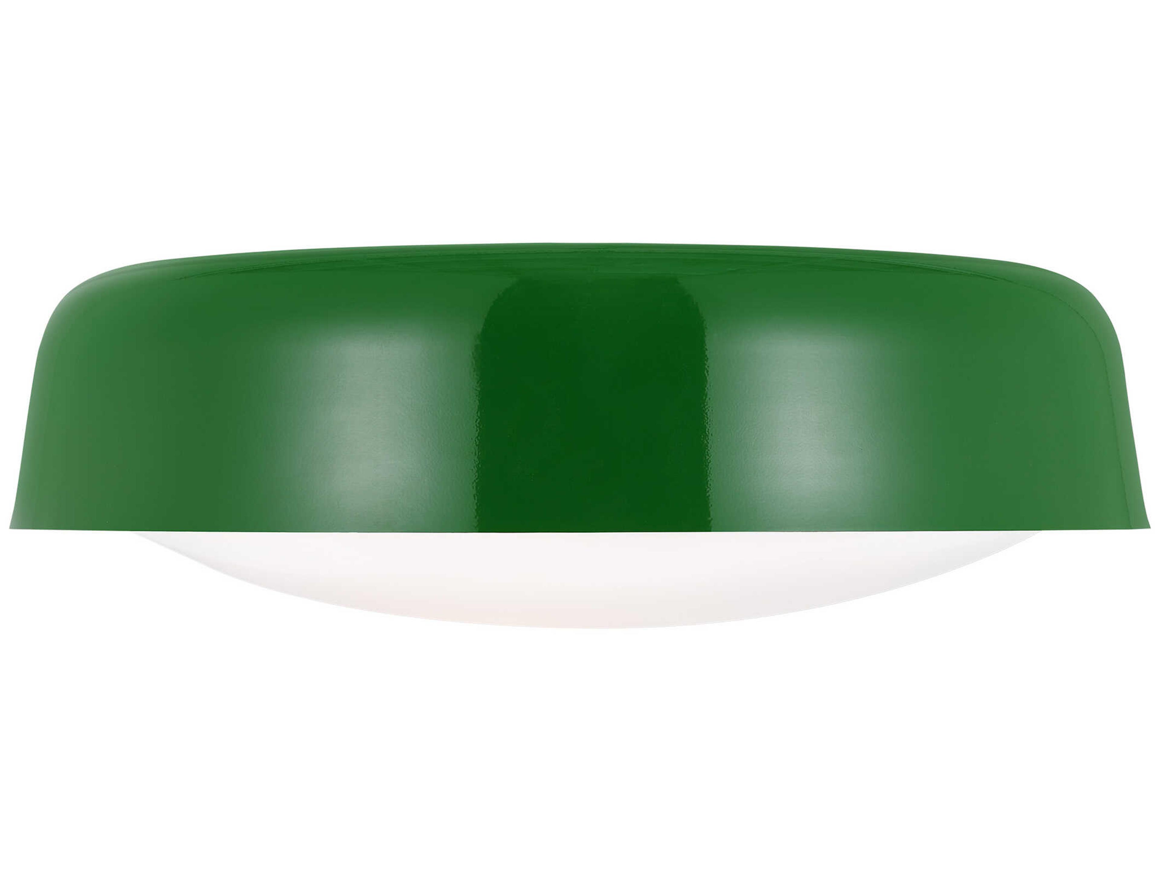Draper 2-Light Flush Mount Ceiling Light Green Milk Glass Shade