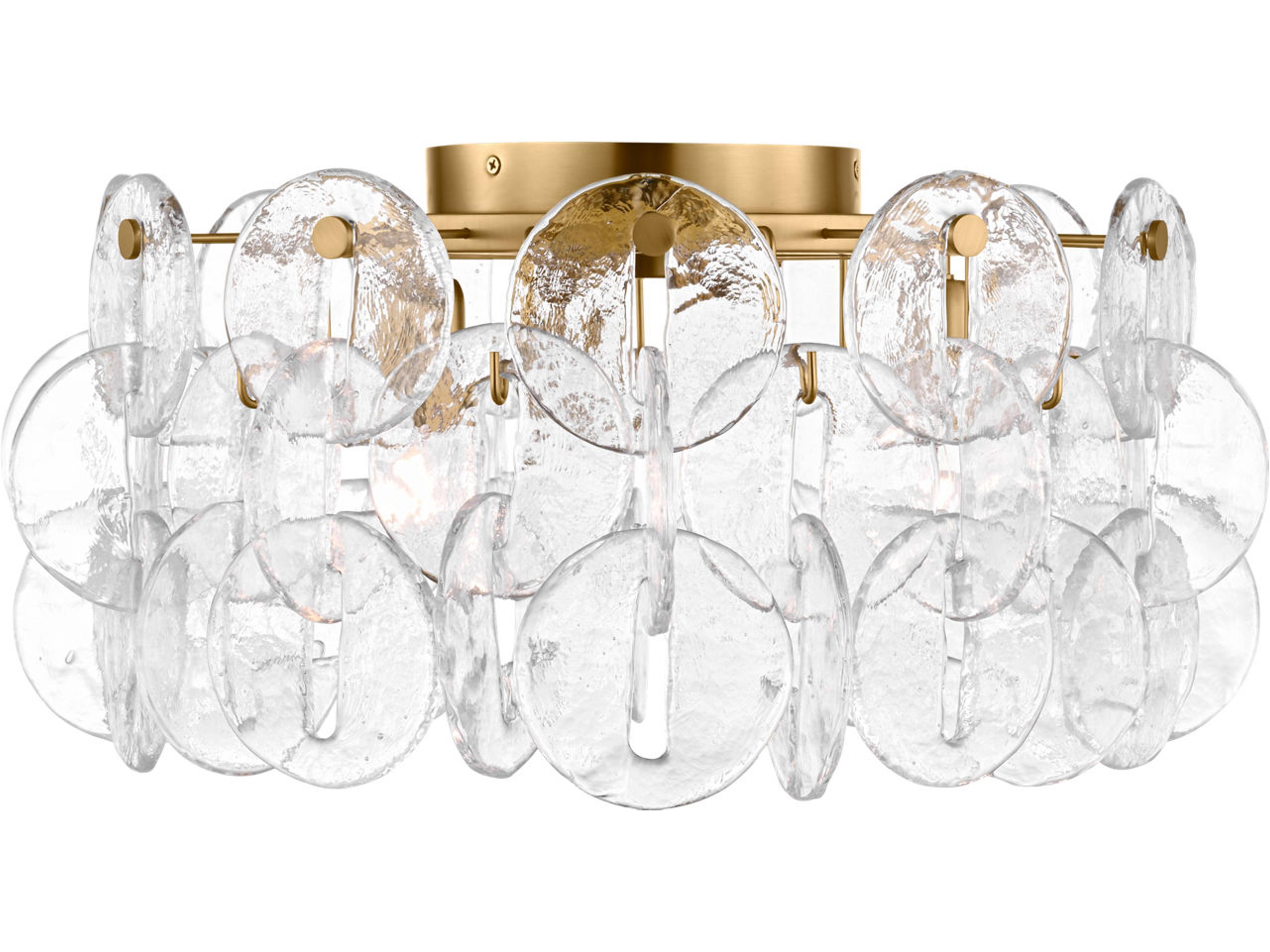 Visual Comfort Studio Candace 3-Light Burnished Brass Flush Mount