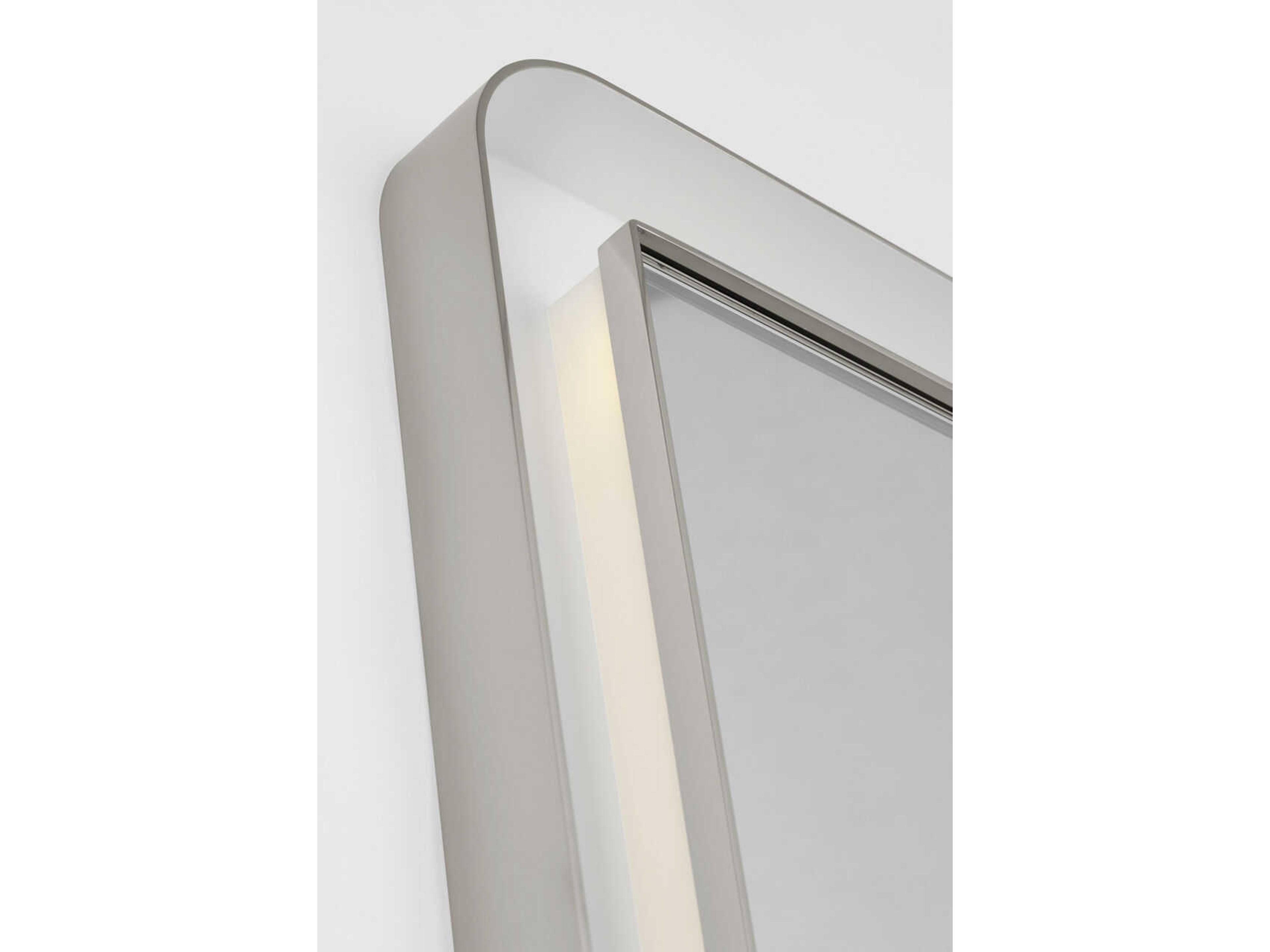 Visual Comfort Studio Chopin Polished Nickel Rectangular Wall Mirror