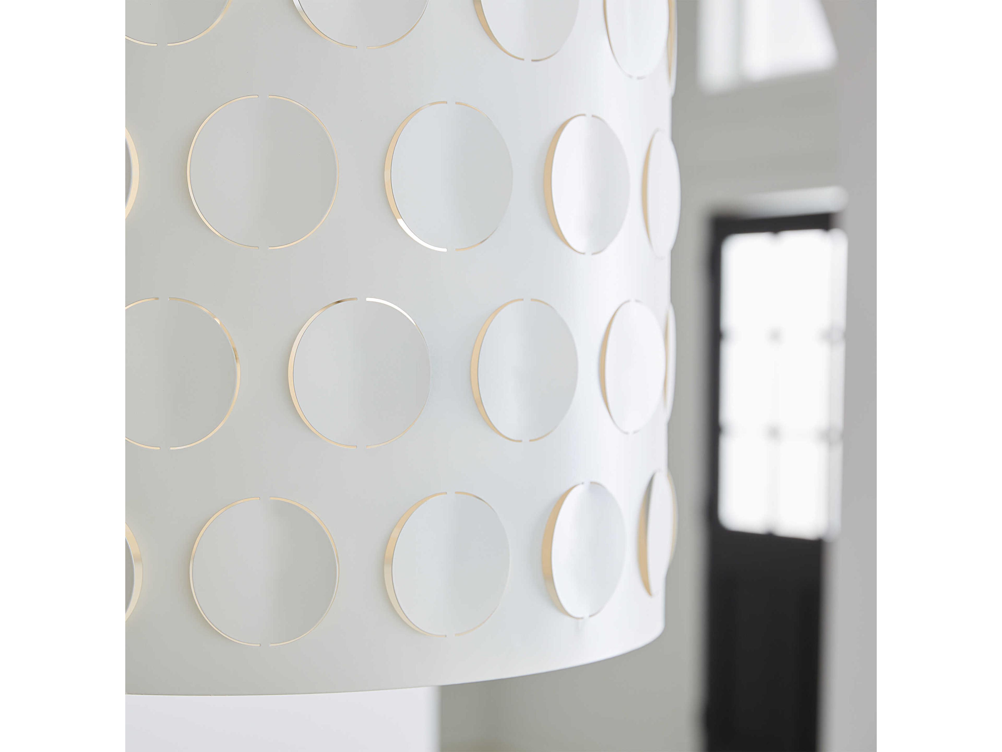 Visual Comfort Studio Dottie 3-Light Burnished Brass White Drum Pendant