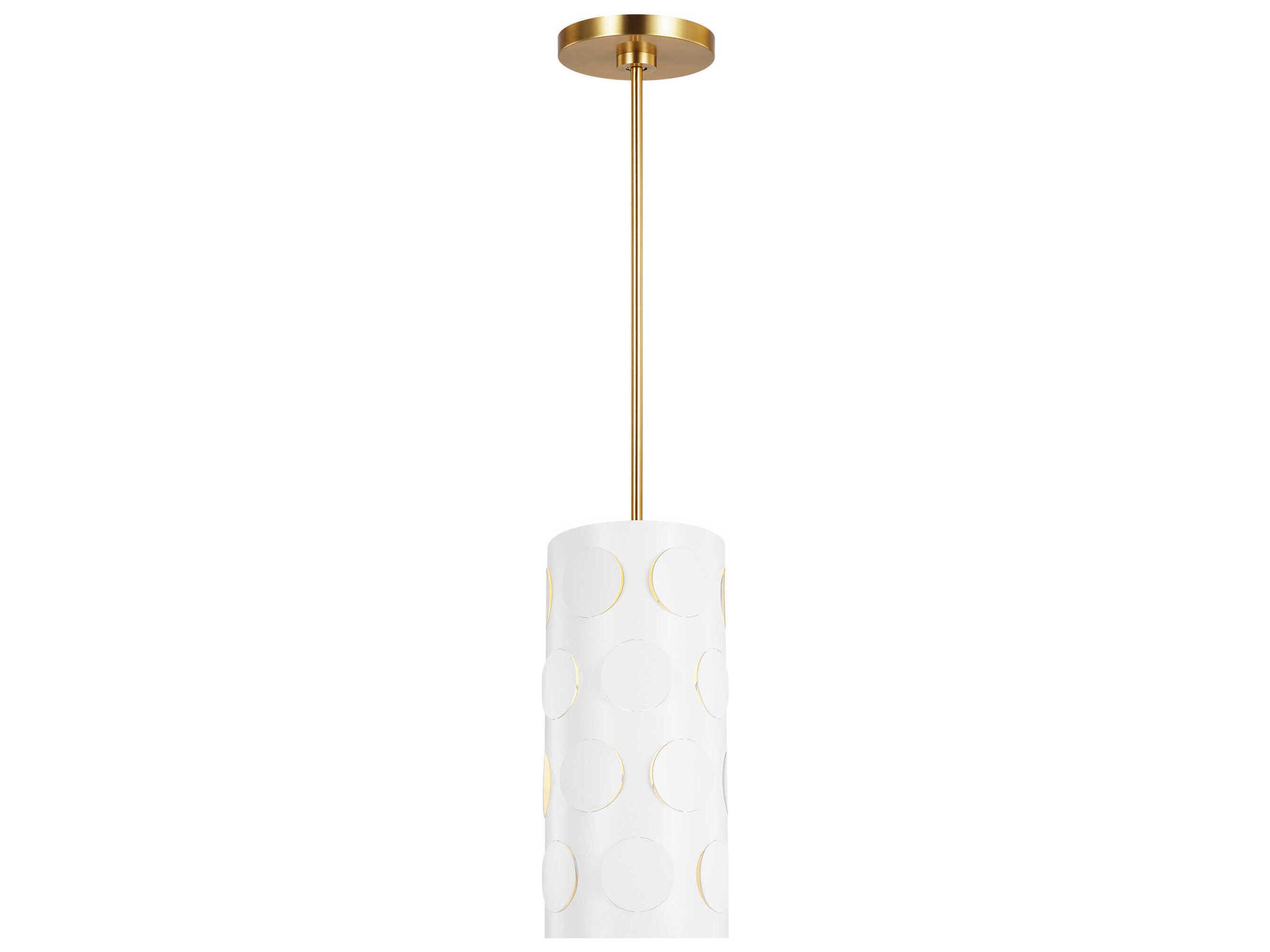 Small Pendant Light Dottie Burnished Brass Matte White