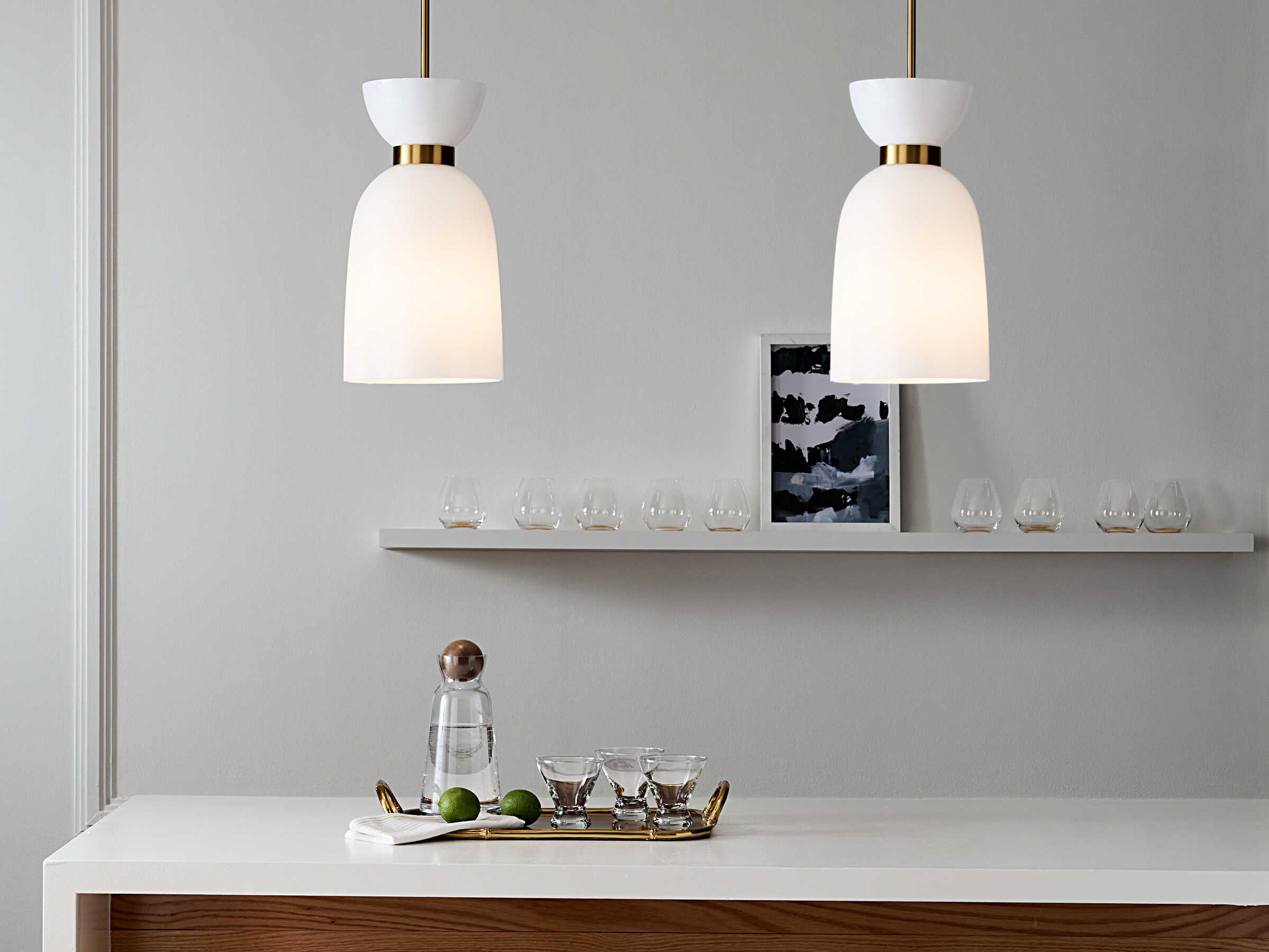 Visual Comfort Studio Londyn 1-Light Burnished Brass Bell Mini Pendant