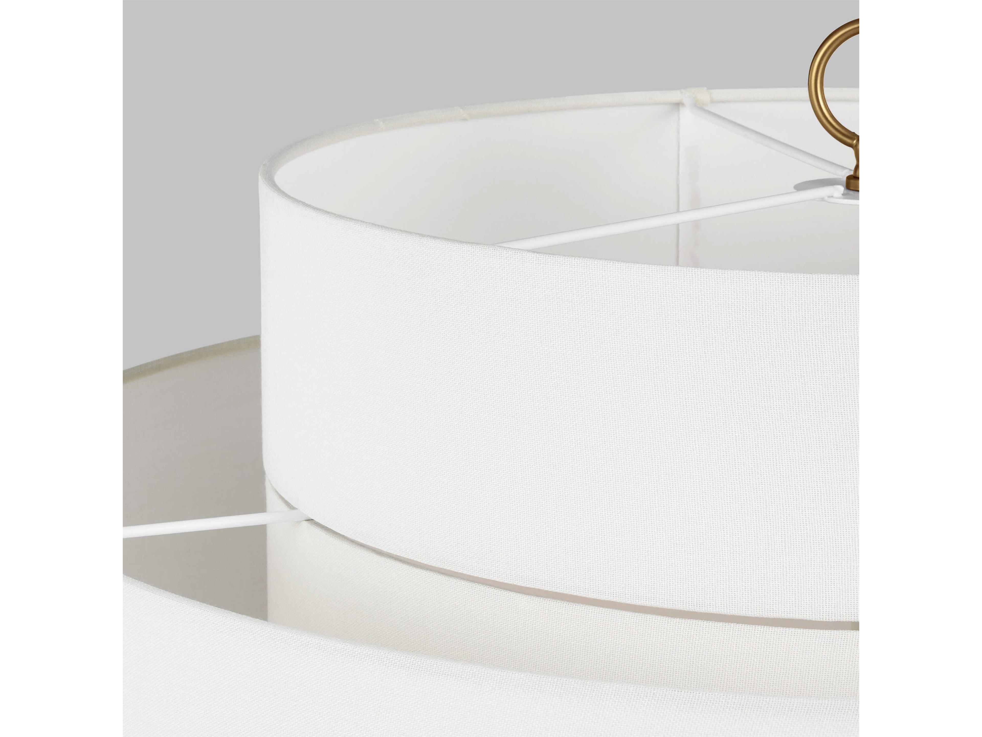 Visual Comfort Studio Sawyer 3-Light Burnished Brass Drum Pendant