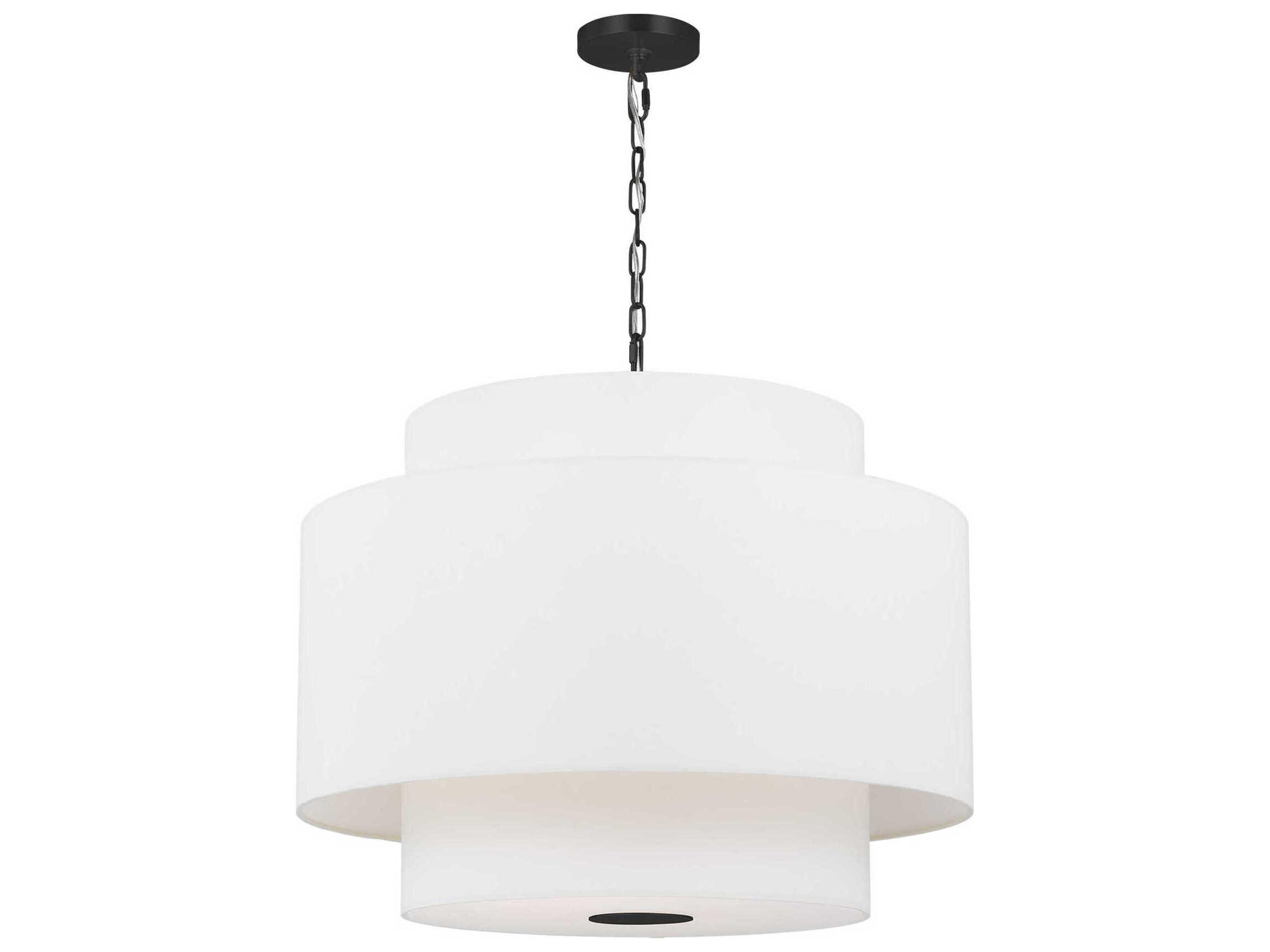 Visual Comfort Studio Sawyer 3-Light Midnight Black White Pendant