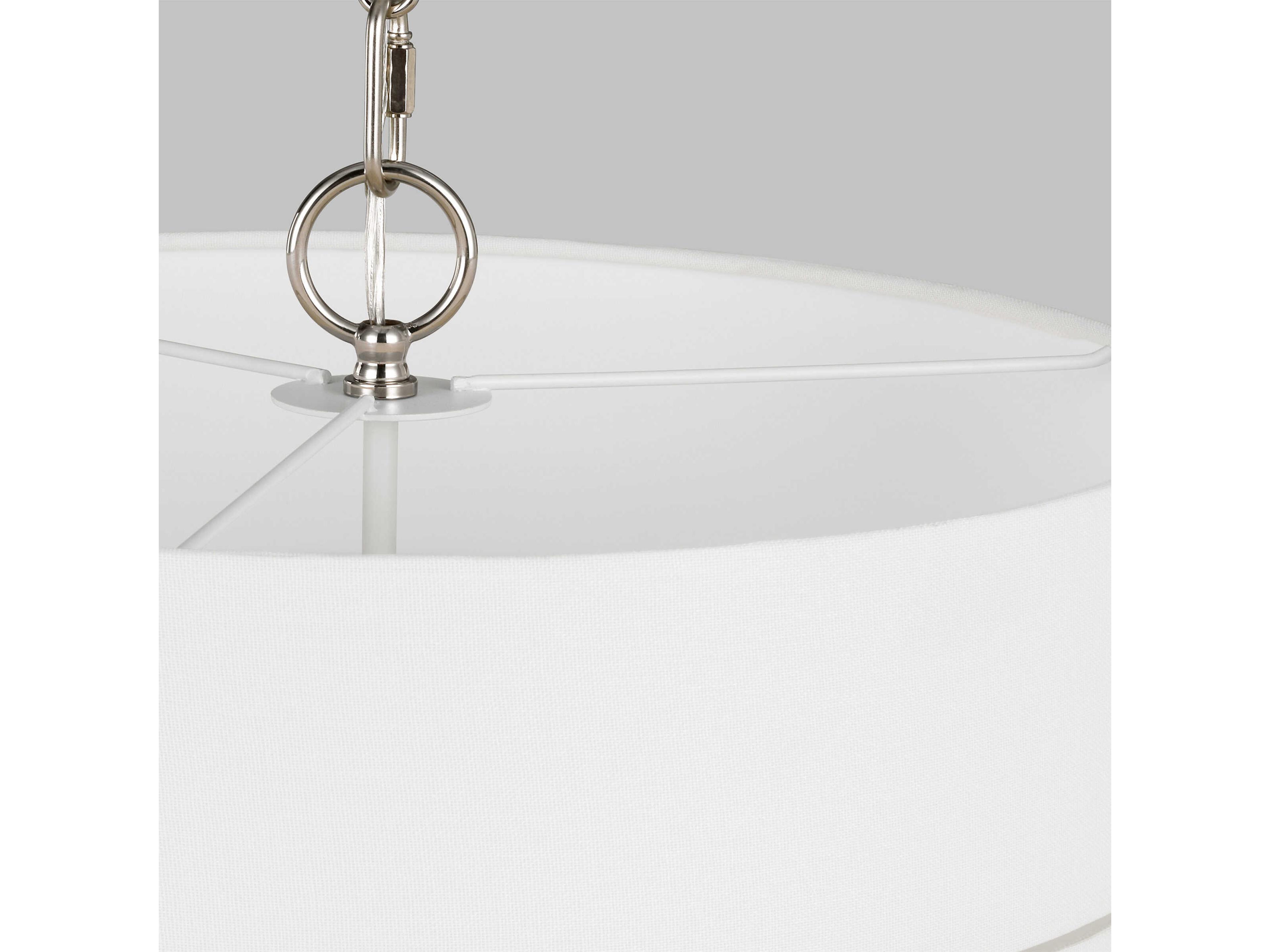 Visual Comfort Studio Sawyer 3-Light Polished Nickel Drum Pendant