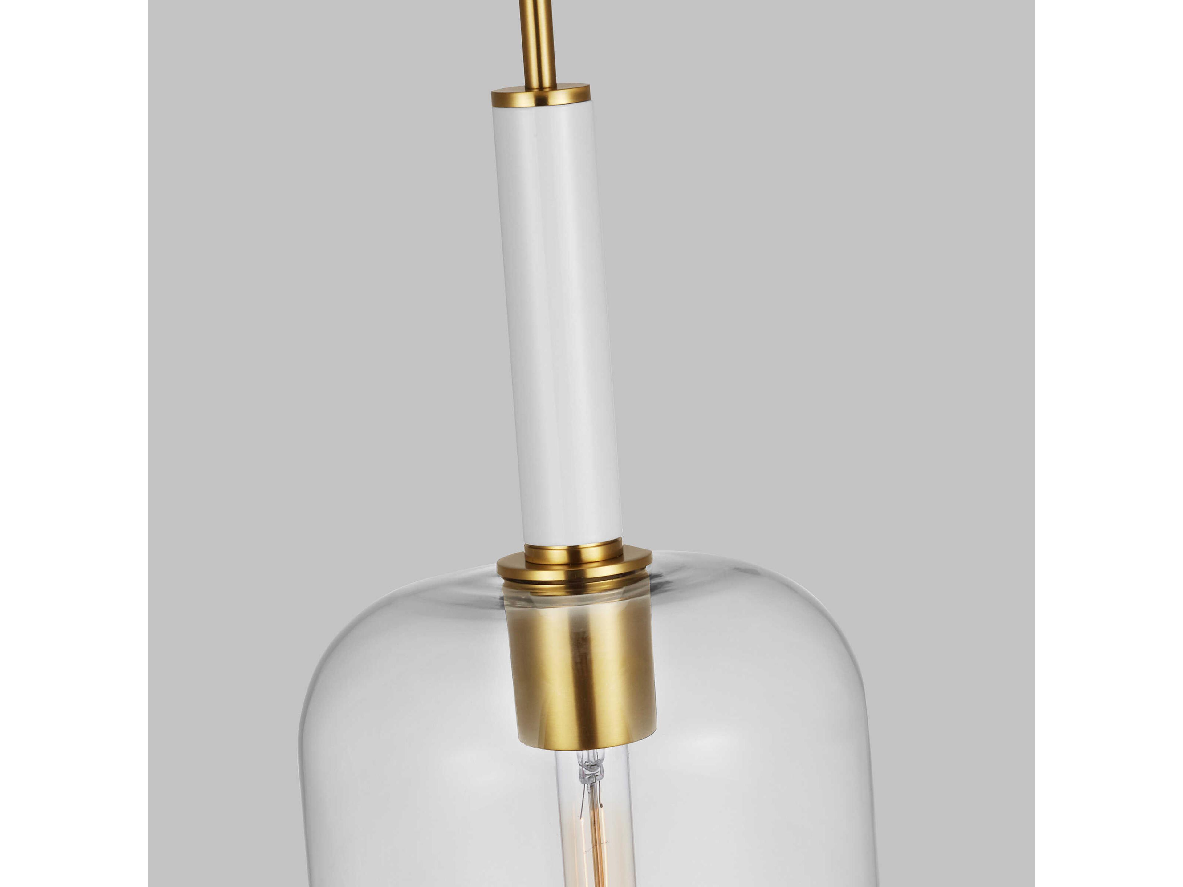 Visual Comfort Studio Monroe 1-Light Burnished Brass Cylinder Mini Pendant