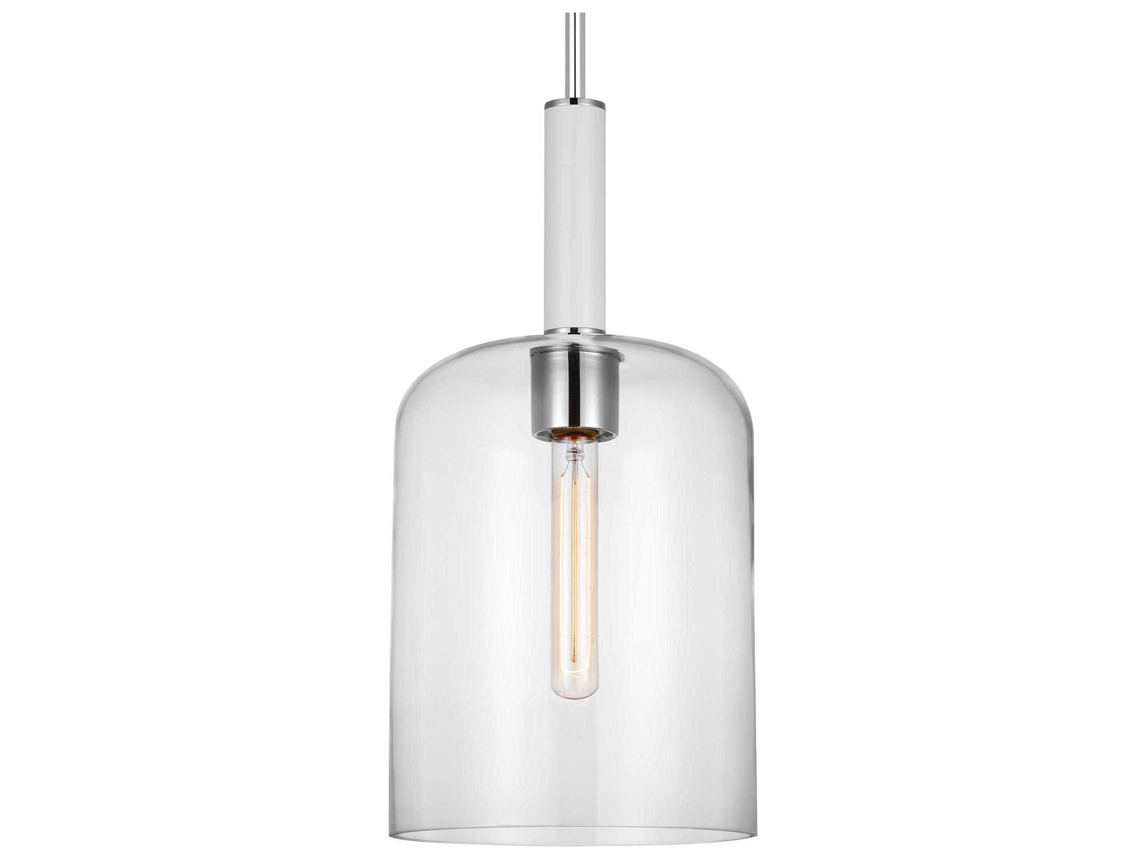 Visual Comfort Studio Monroe 1-Light Polished Nickel Cylinder Mini Pendant