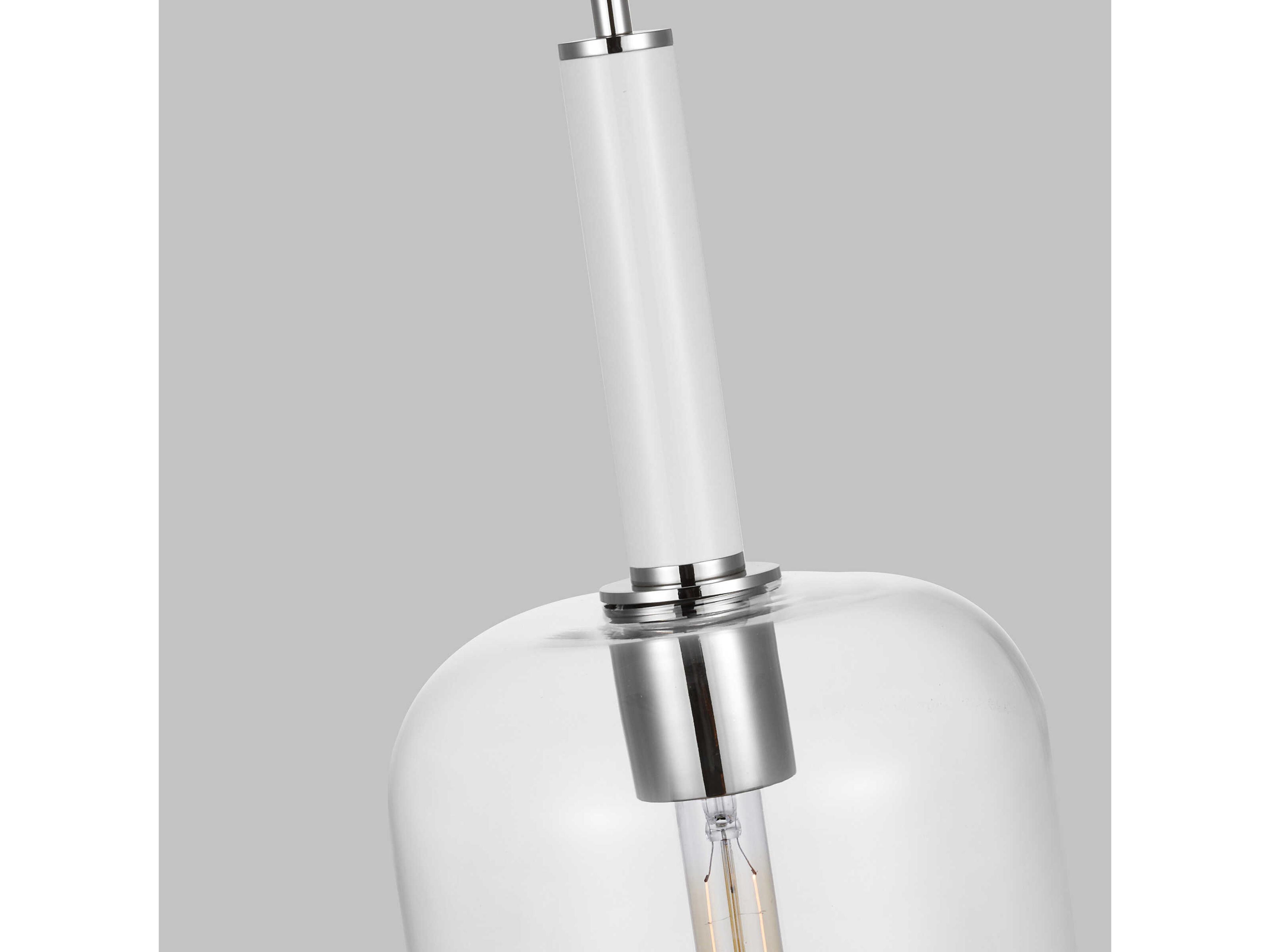 Visual Comfort Studio Monroe 1-Light Polished Nickel Cylinder Mini Pendant
