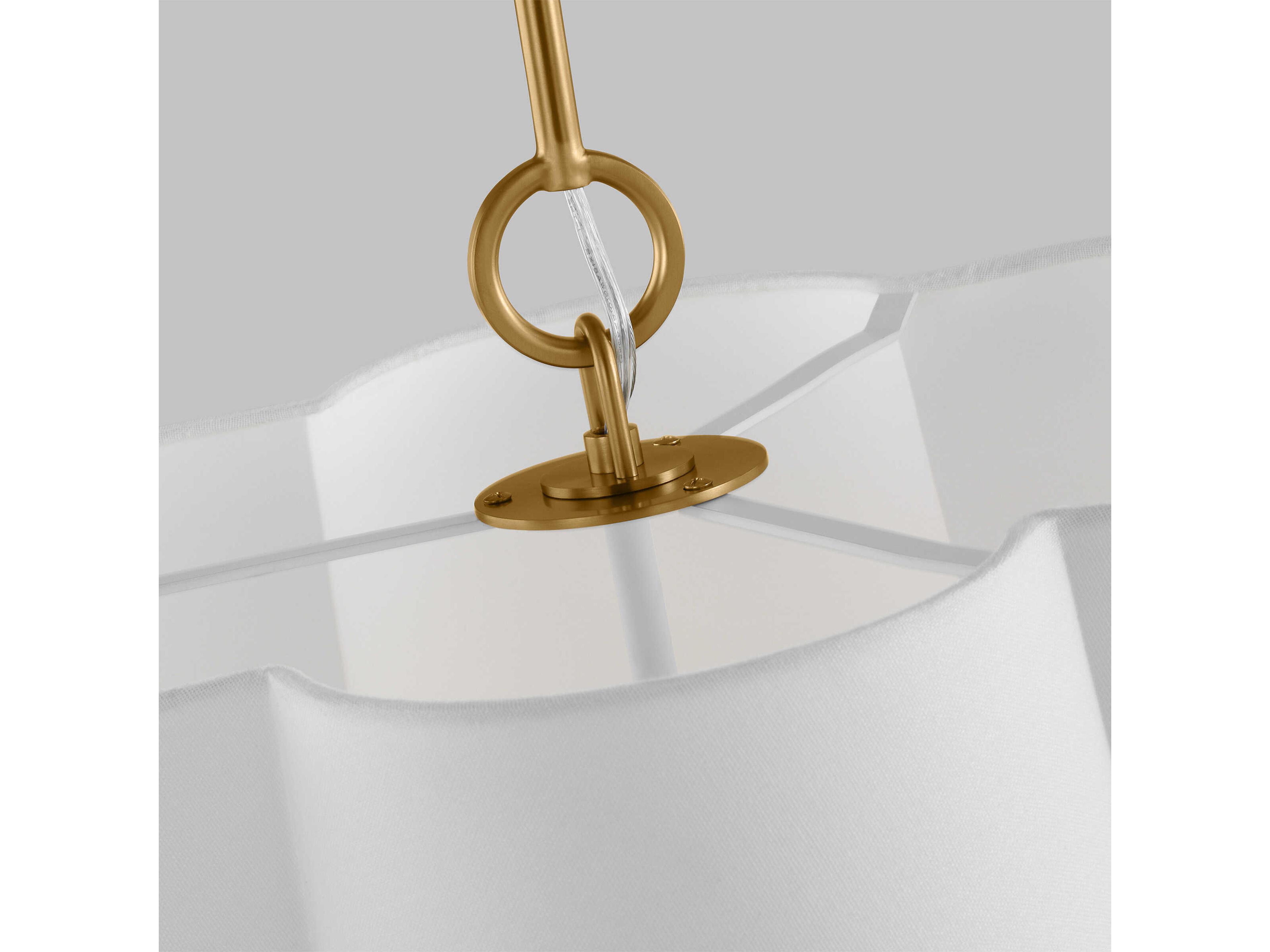Visual Comfort Studio Bronte 3-Light Burnished Brass White Pendant