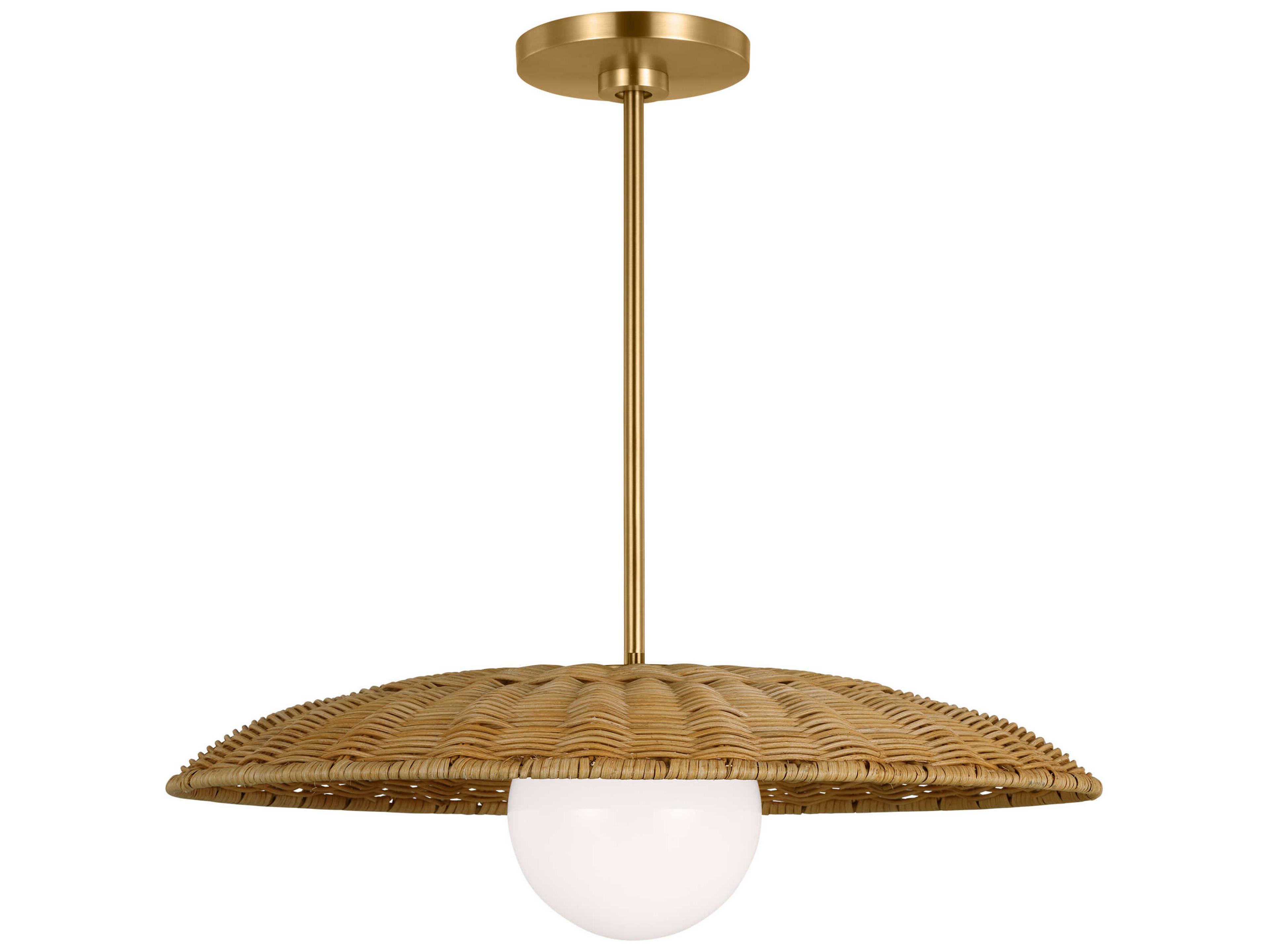 Mari Pendant Burnished Brass Rattan