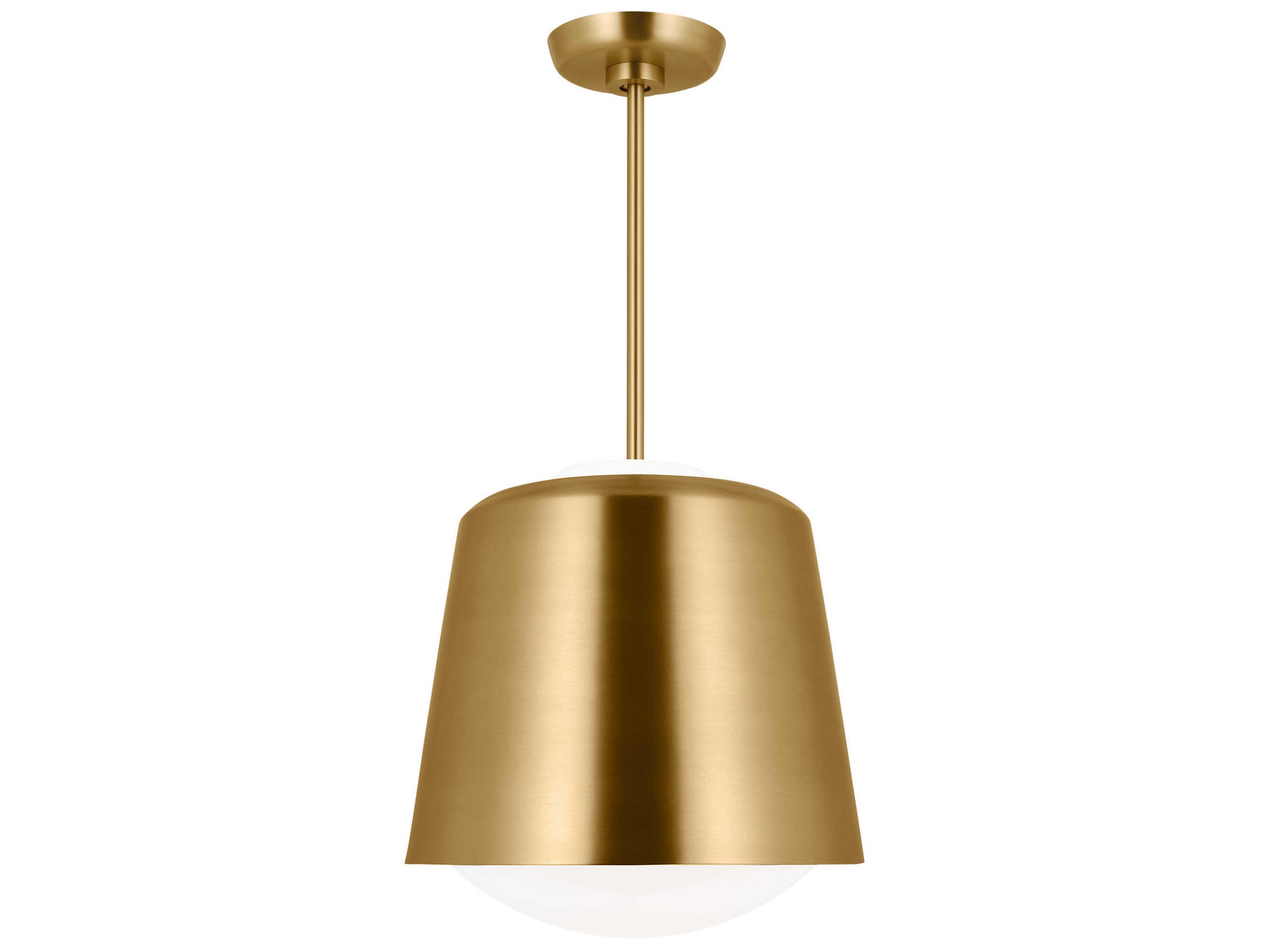 Draper 1-Light Small Pendant Burnished Brass Milk Glass