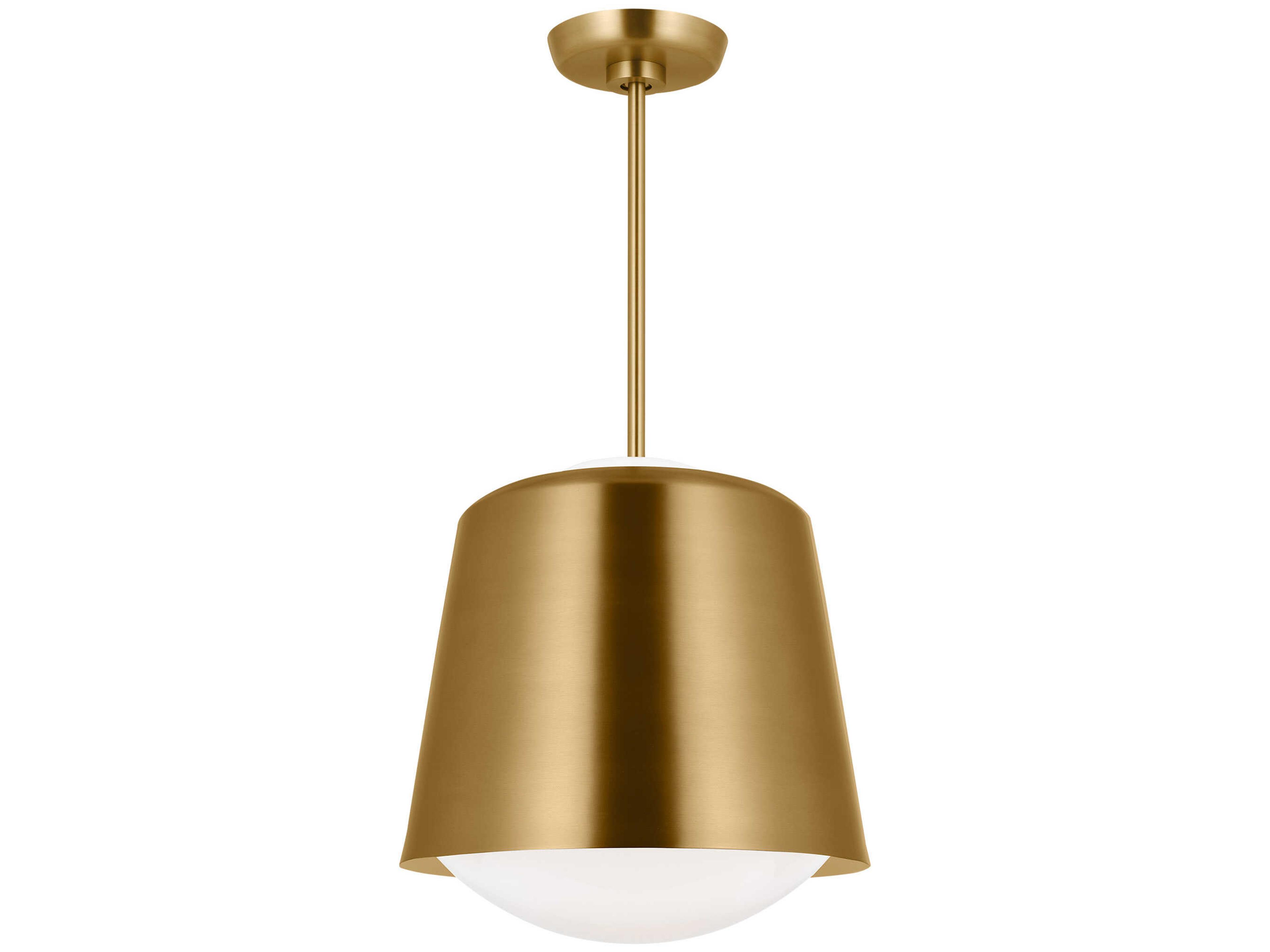 Visual Comfort Studio Draper 1-Light Burnished Brass Bowl Mini Pendant