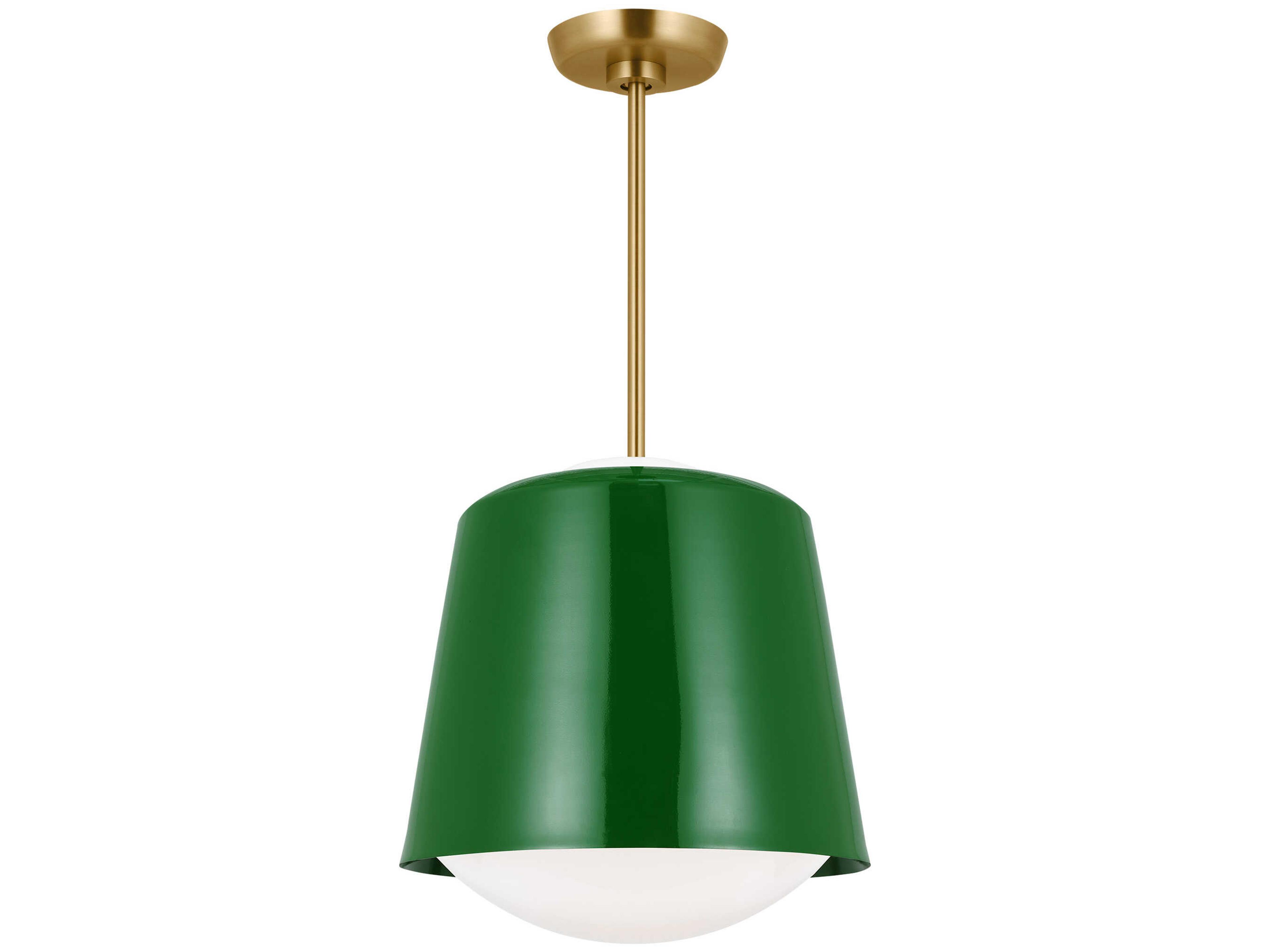 Visual Comfort Studio Draper 1-Light Green Bowl Mini Pendant