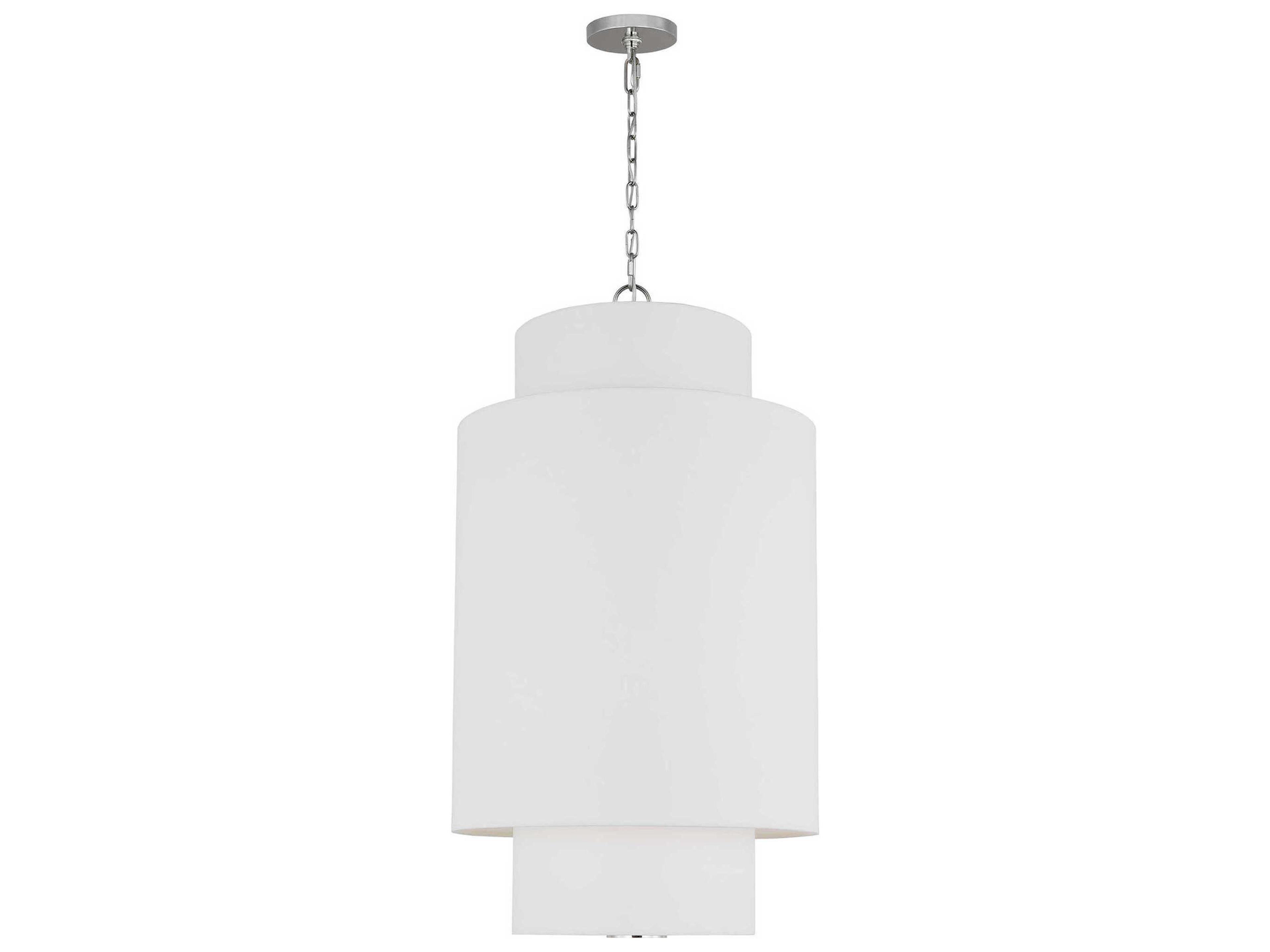 Visual Comfort Studio Sawyer 1-Light Polished Nickel White Pendant