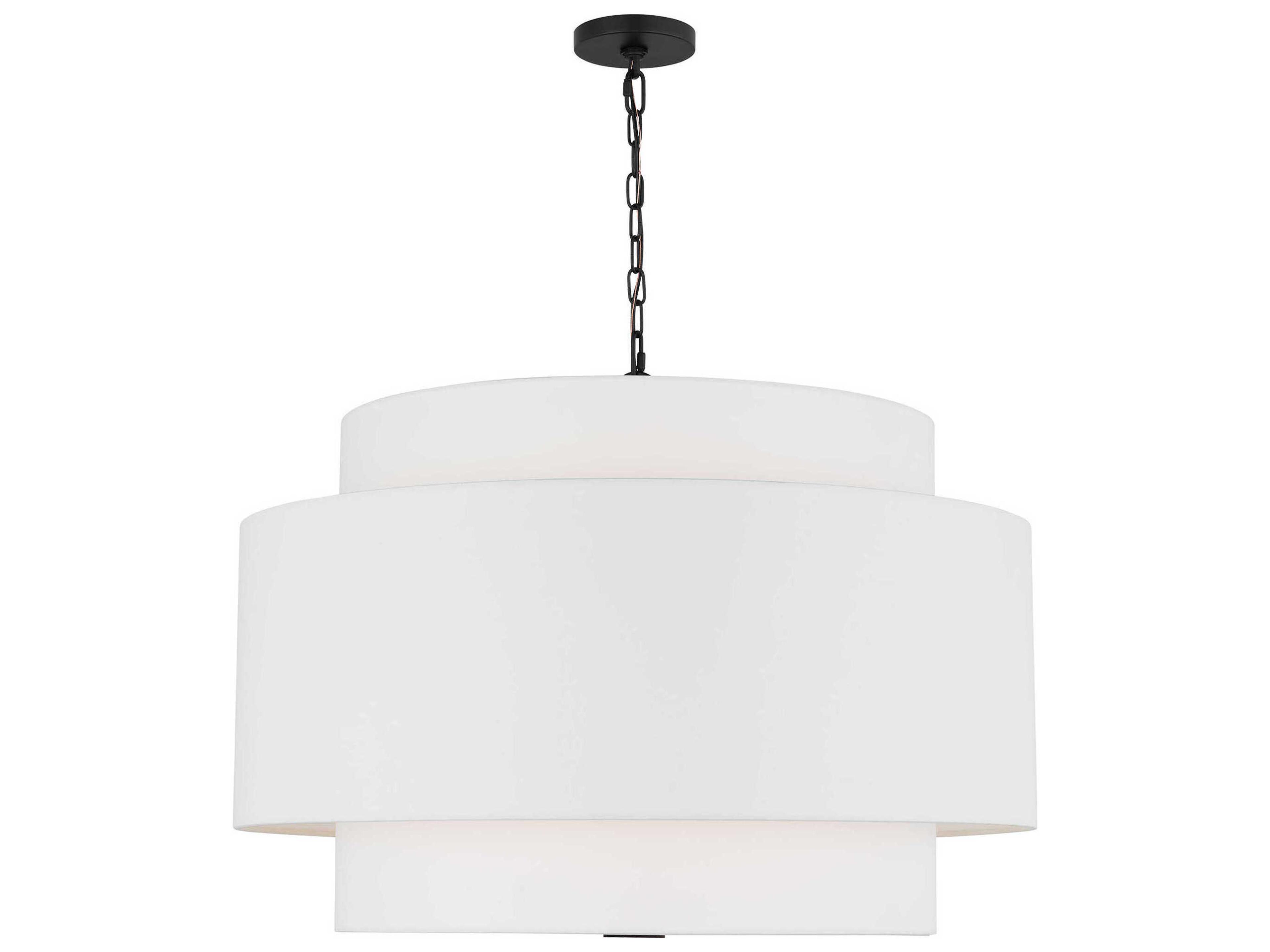 Visual Comfort Studio Sawyer 4-Light Midnight Black White Pendant