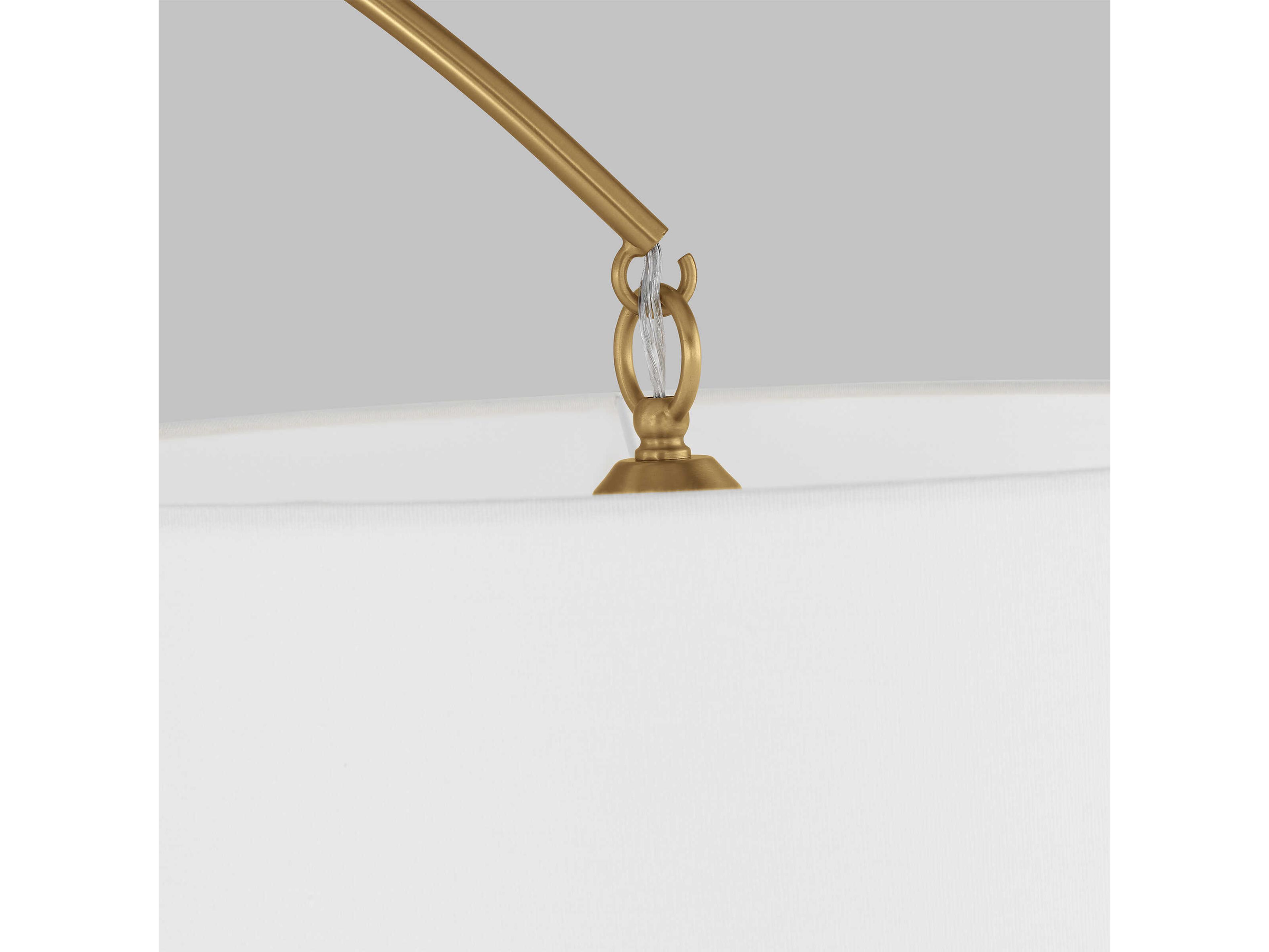 Visual Comfort Studio Sawyer Burnished Brass White Linen Fabric Floor Lamp