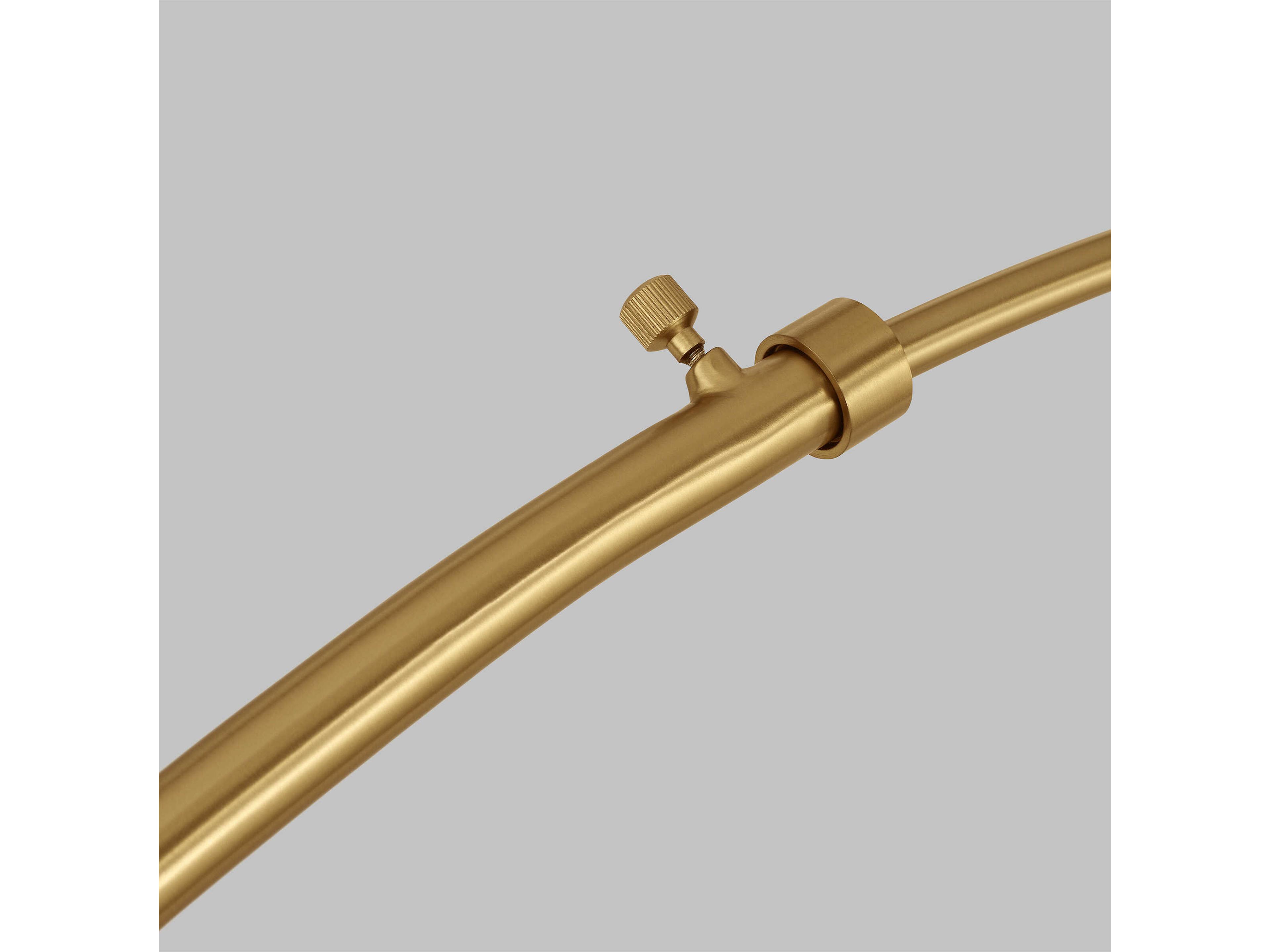 Visual Comfort Studio Sawyer Burnished Brass White Linen Fabric Floor Lamp