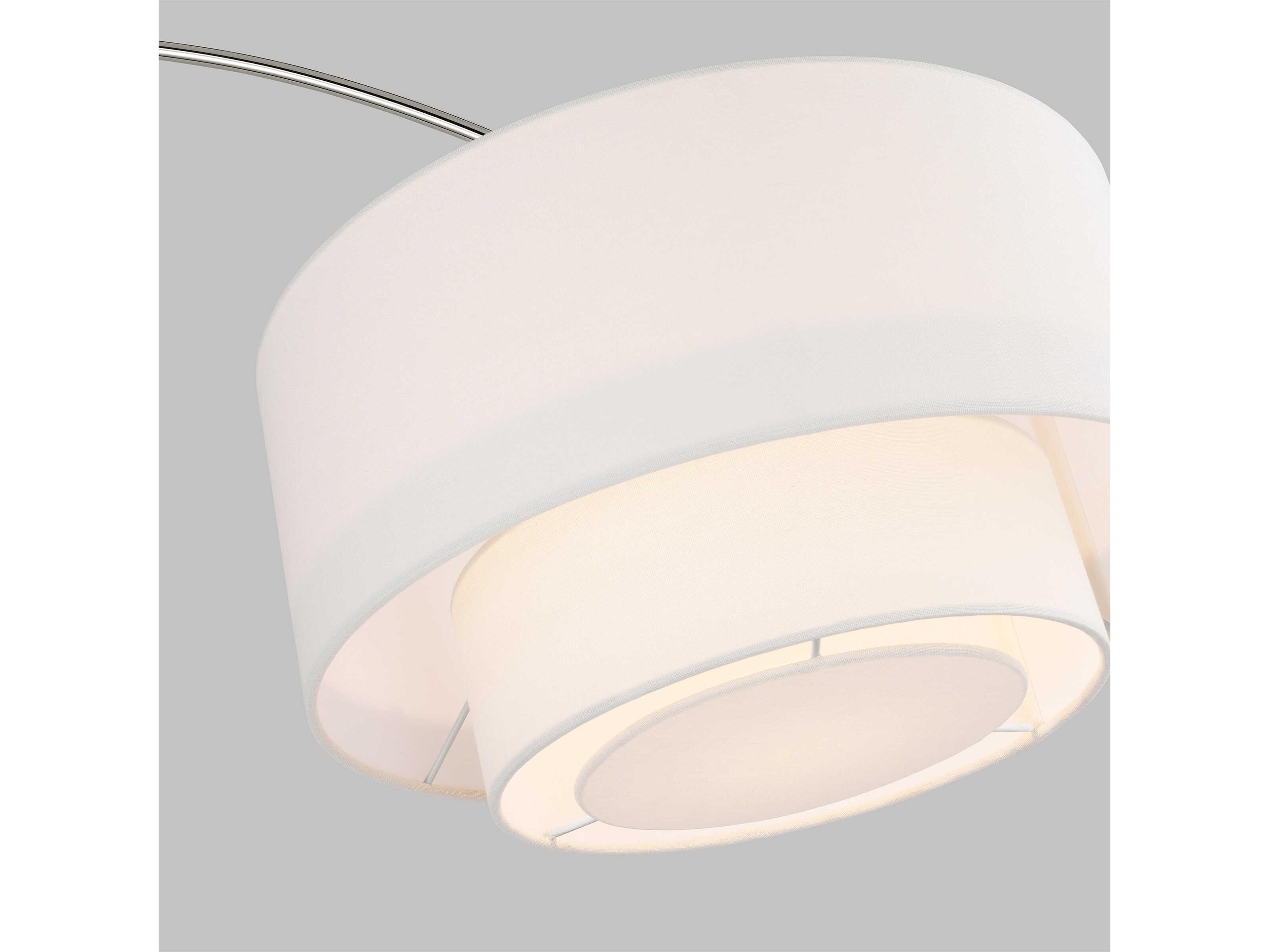 Visual Comfort Studio Sawyer Polished Nickel White Linen Fabric Floor Lamp