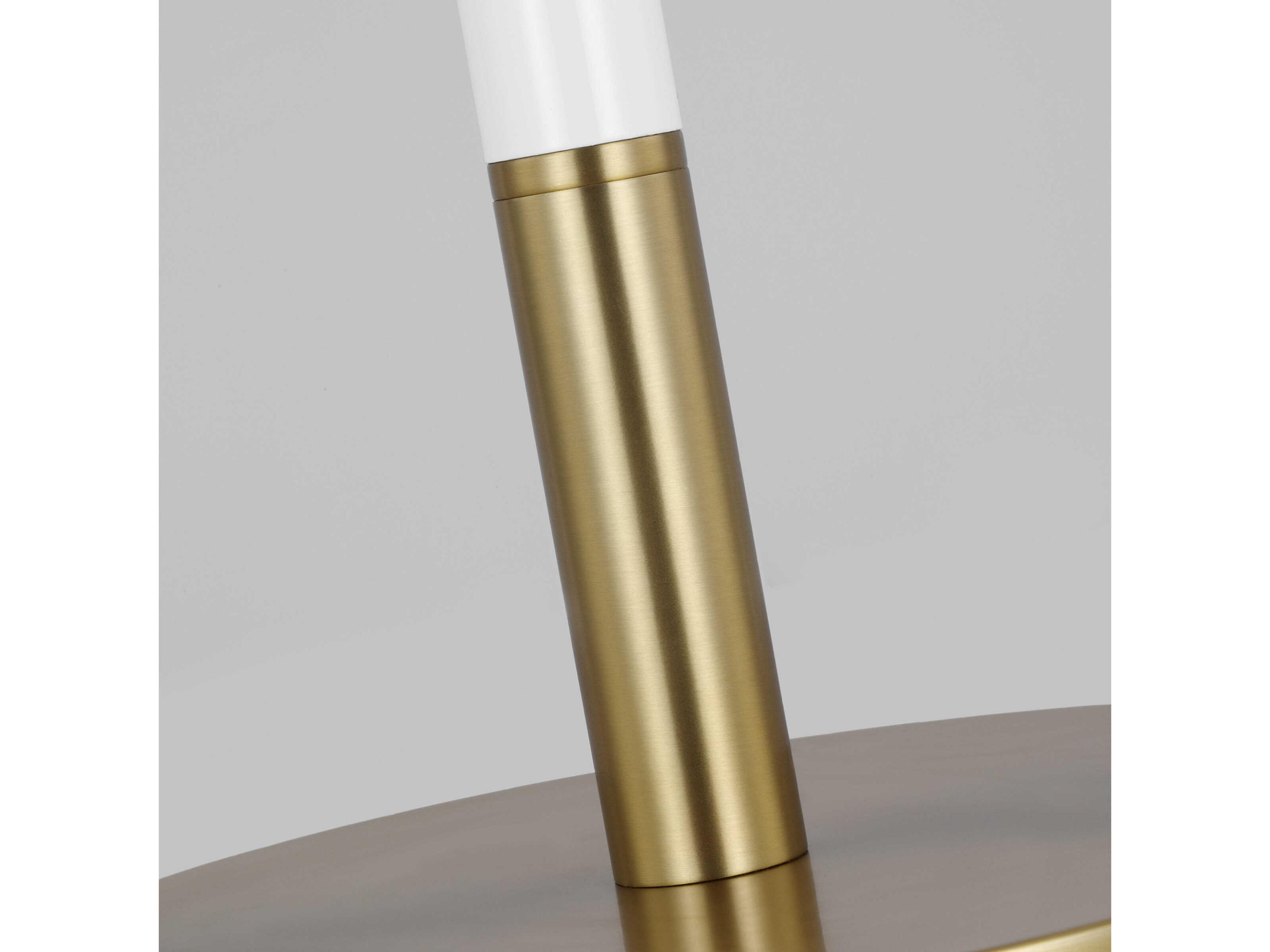 Visual Comfort Studio Monroe Burnished Brass Gloss White Linen Fabric Buffet Lamp