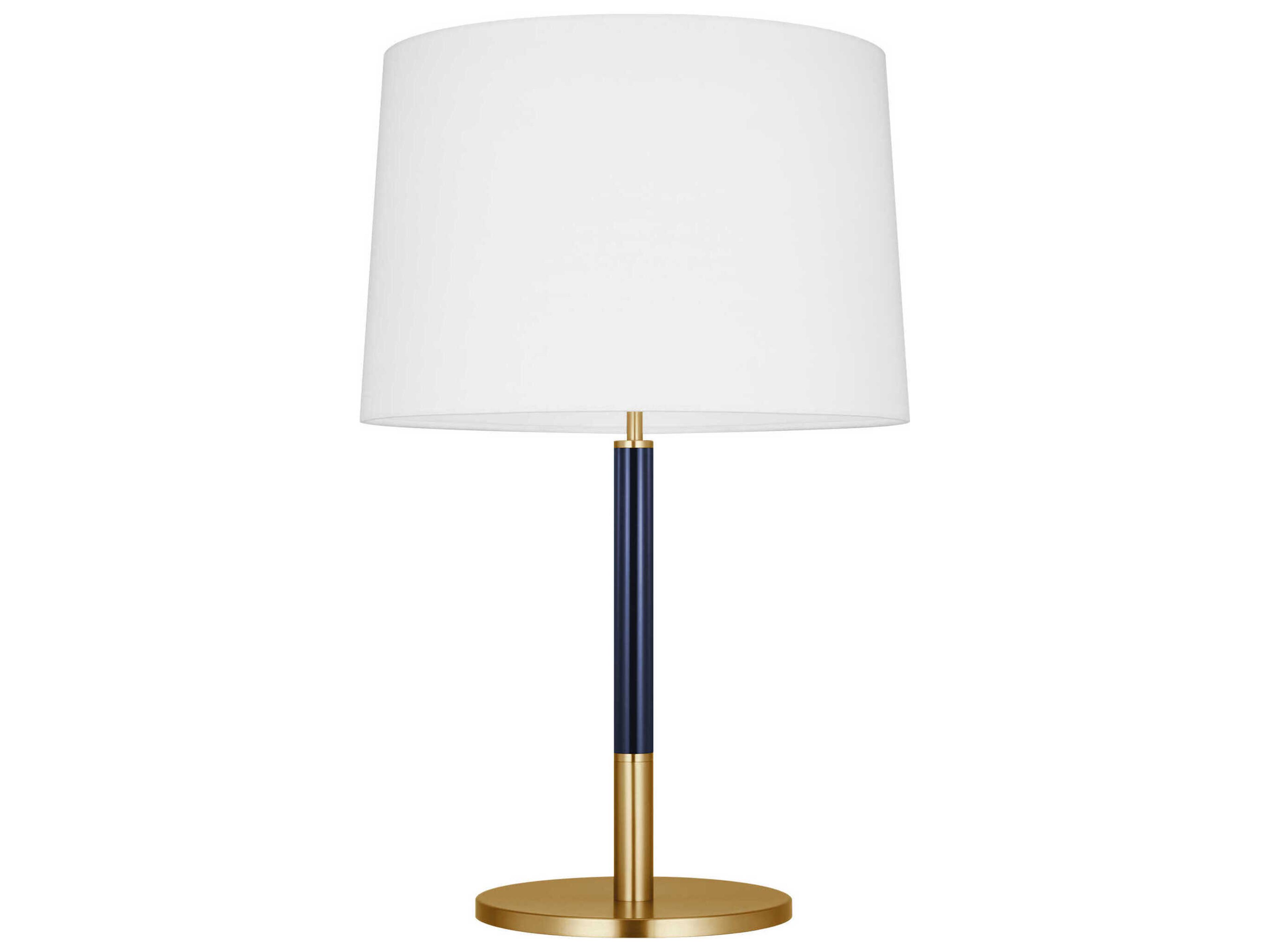 Visual Comfort Studio Monroe Burnished Brass Navy White Linen Fabric Blue Buffet Lamp