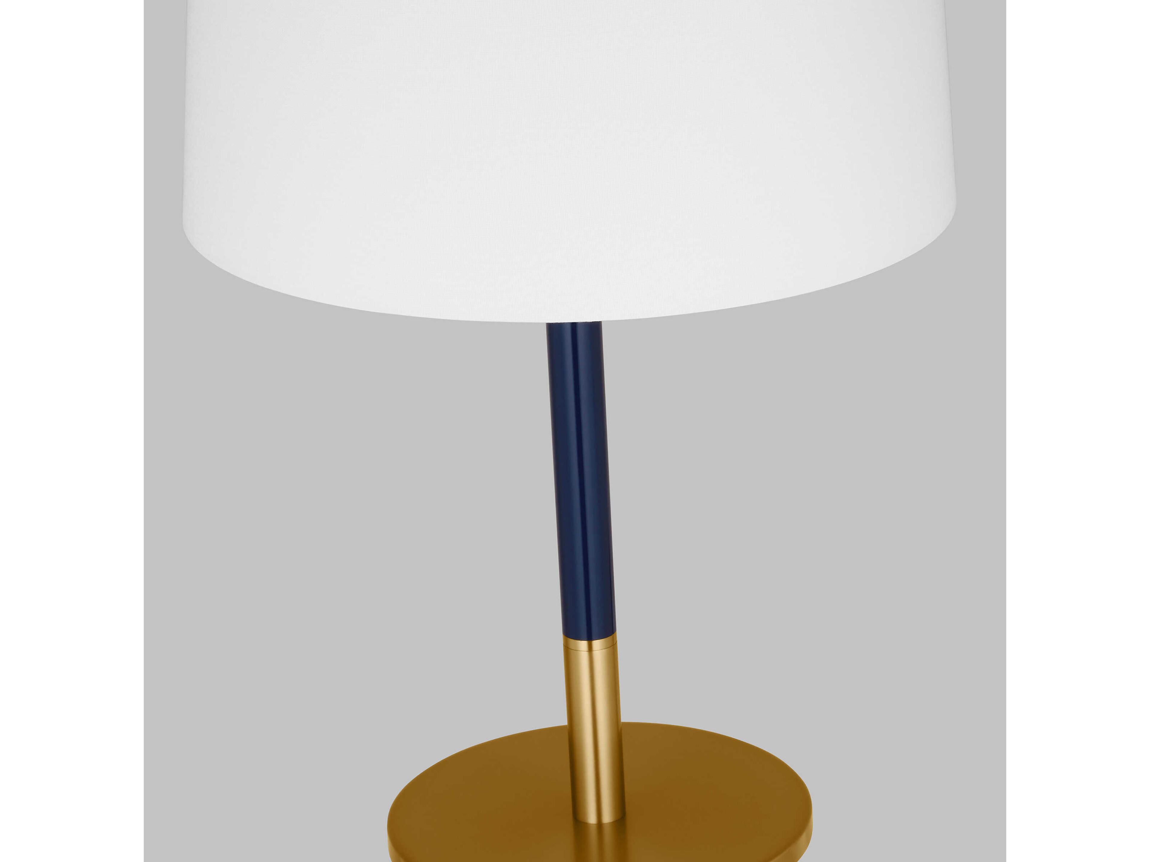 Visual Comfort Studio Monroe Burnished Brass Navy White Linen Fabric Blue Buffet Lamp