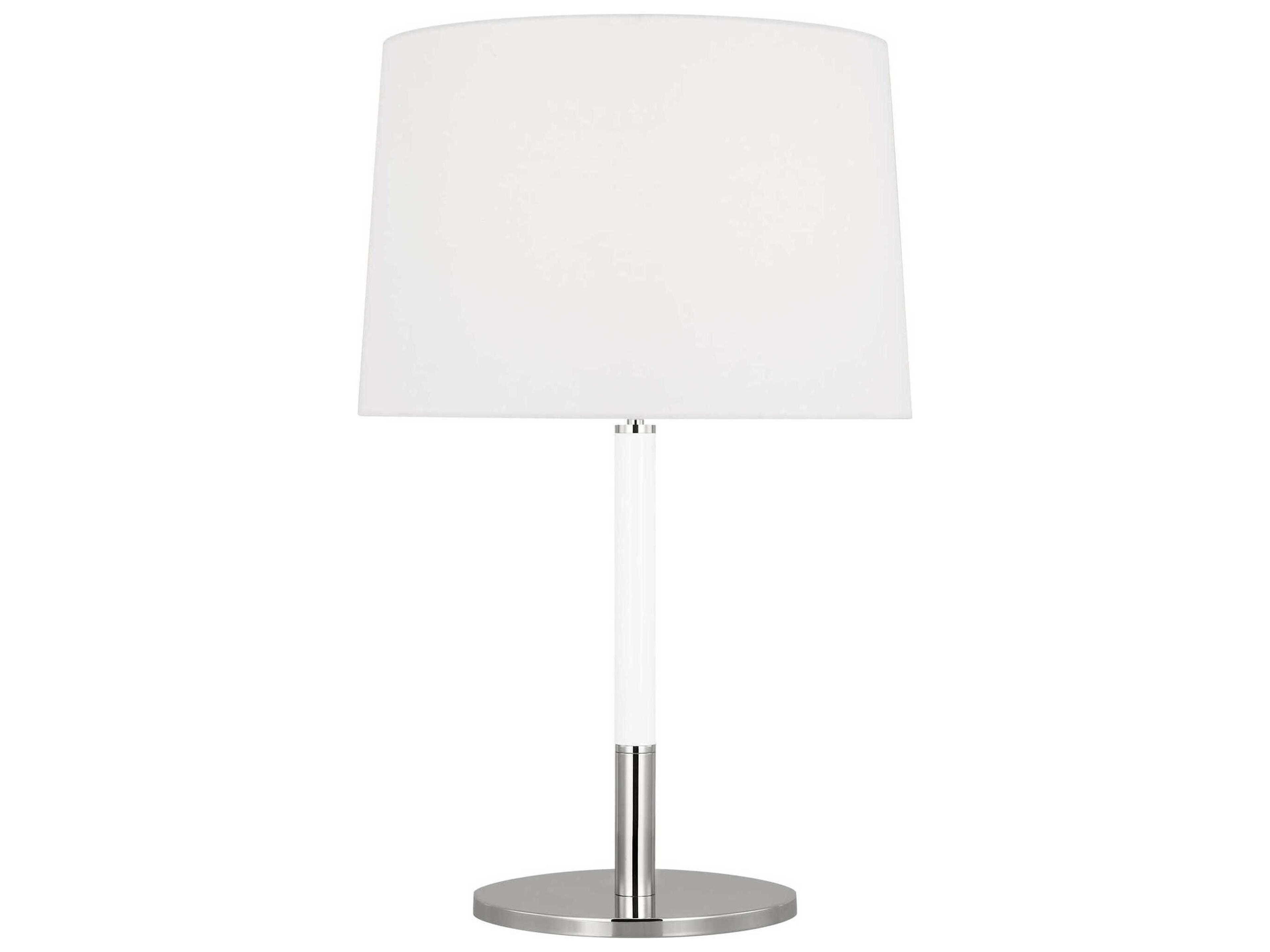 Monroe Table Lamp Polished Nickel Gloss White