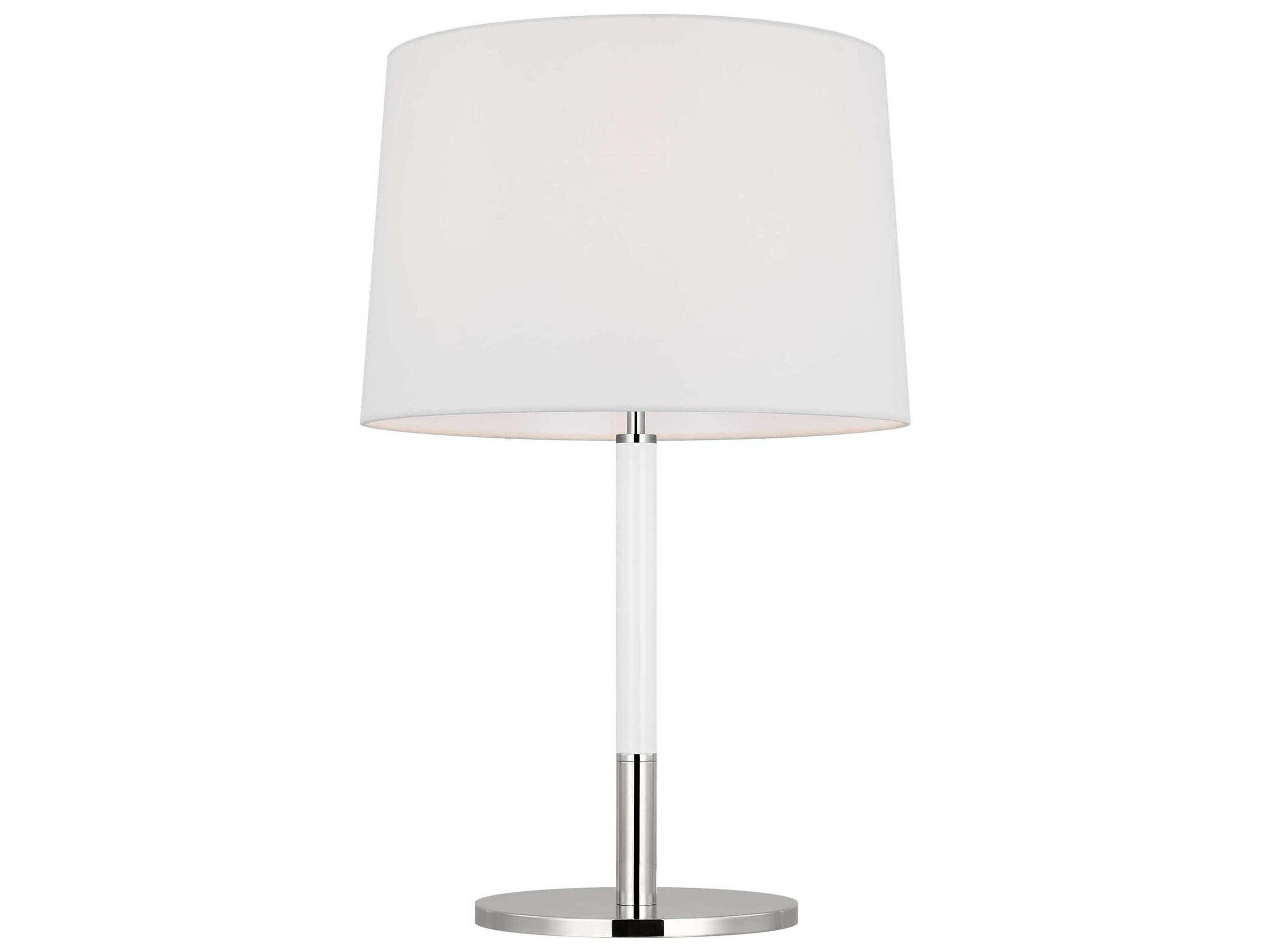 Visual Comfort Studio Monroe Polished Nickel Gloss White Linen Fabric Buffet Lamp