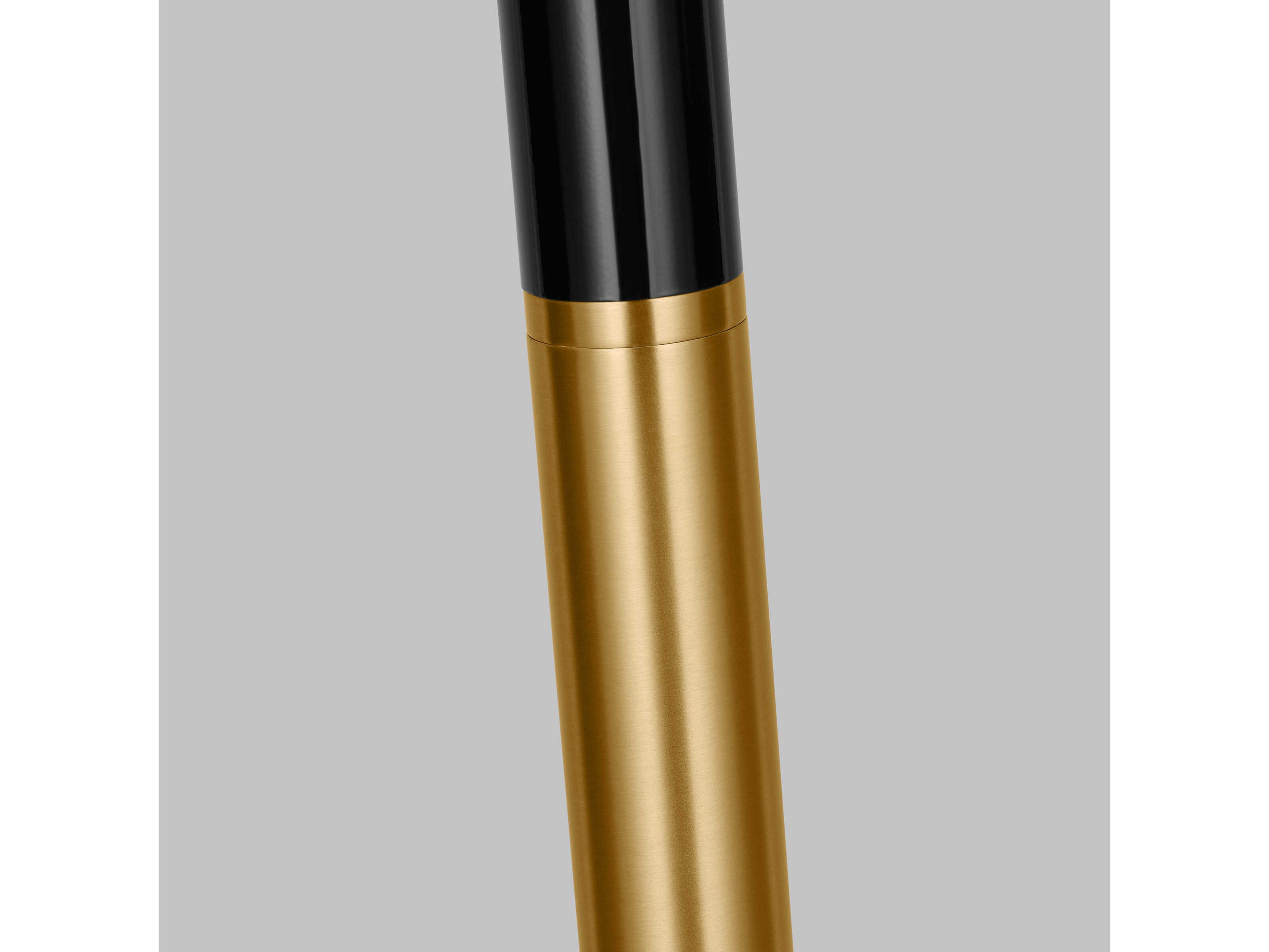 Visual Comfort Studio Monroe Burnished Brass Black White Linen Fabric Floor Lamp