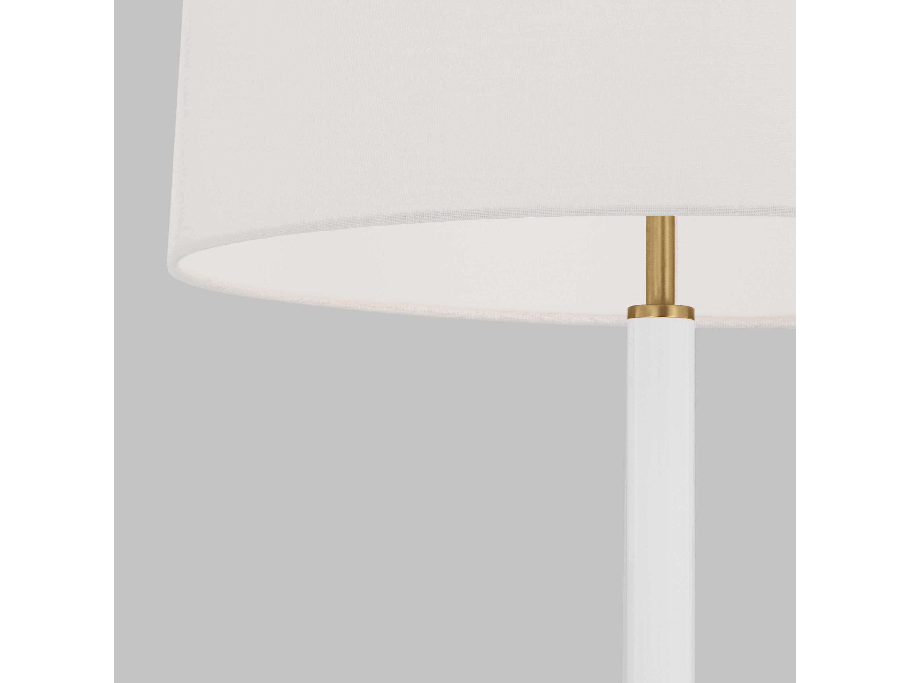 Visual Comfort Studio Monroe Burnished Brass Gloss White Linen Fabric Floor Lamp