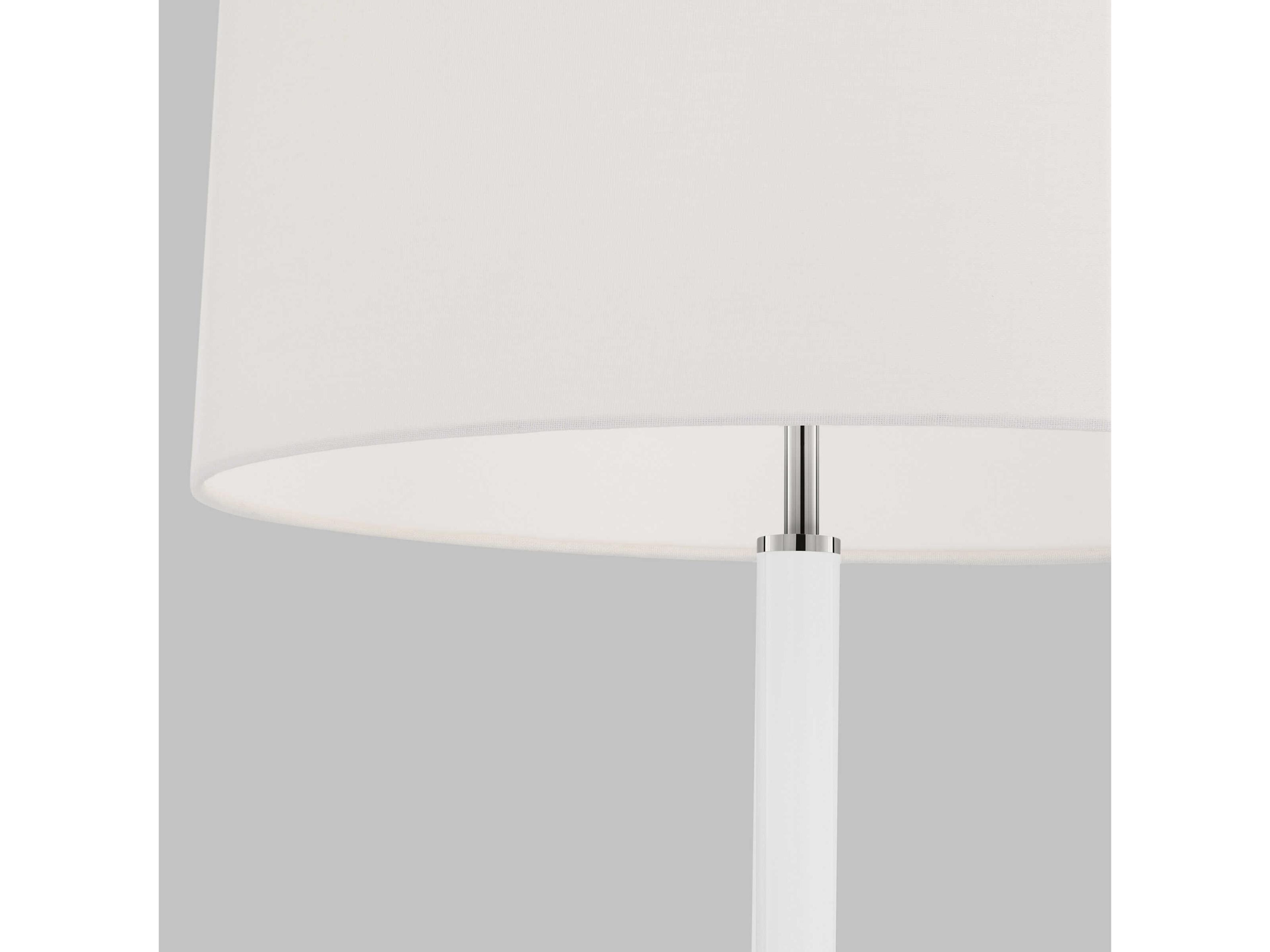 Visual Comfort Studio Monroe Polished Nickel Gloss White Linen Fabric Floor Lamp