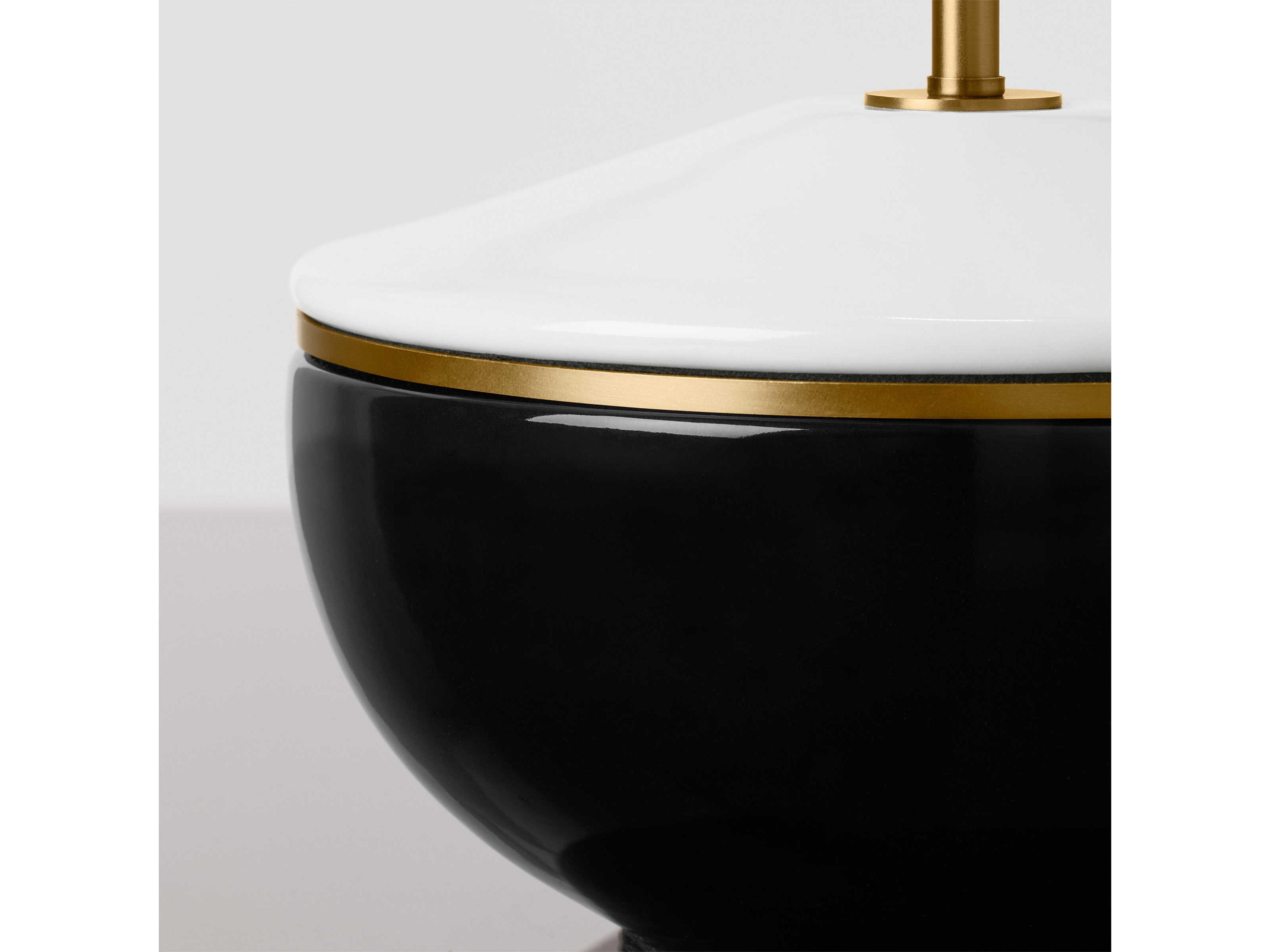 Visual Comfort Studio Cade Black White Linen Fabric Table Lamp