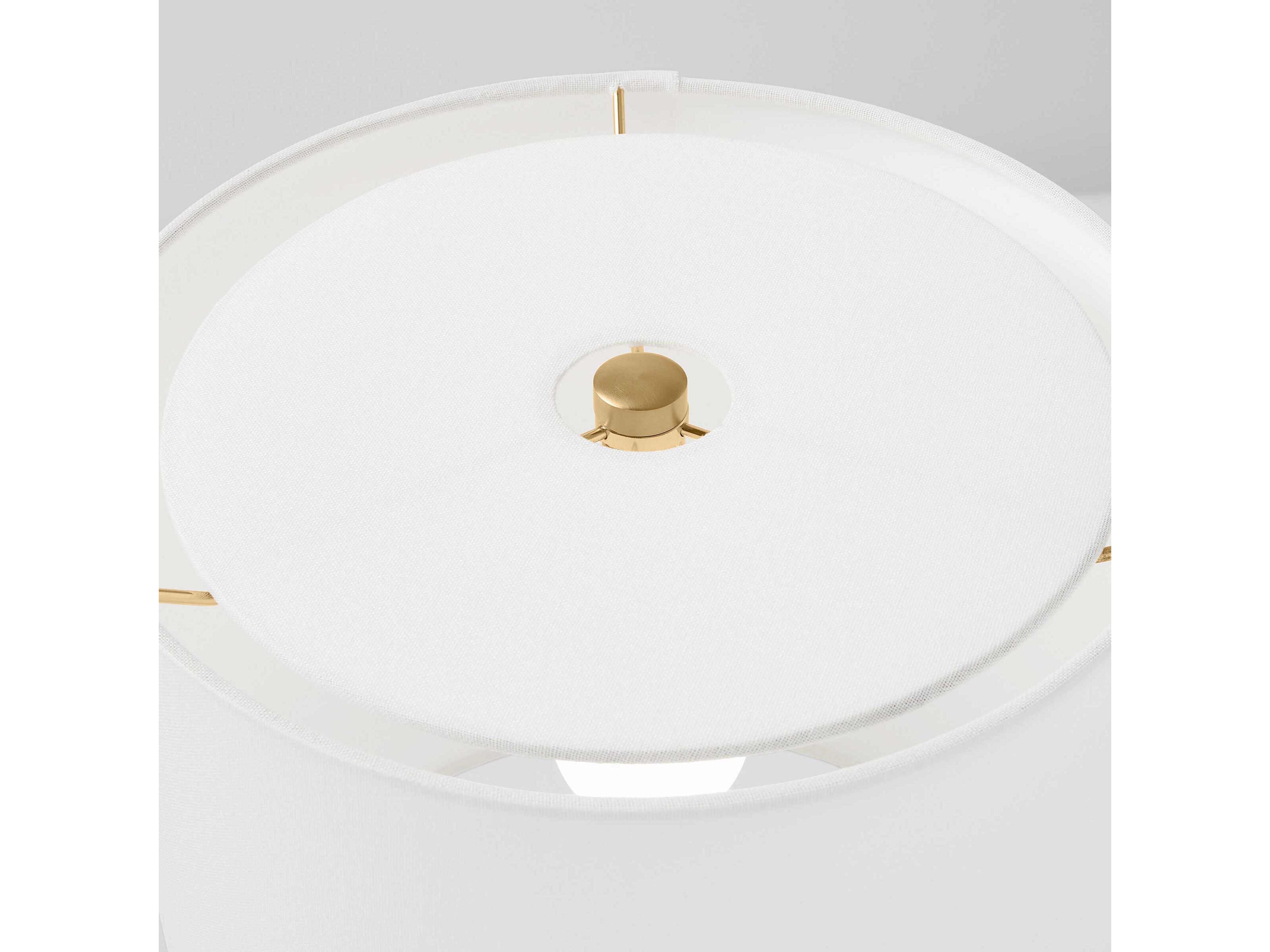 Visual Comfort Studio Cade Polar Blue White Linen Fabric Table Lamp