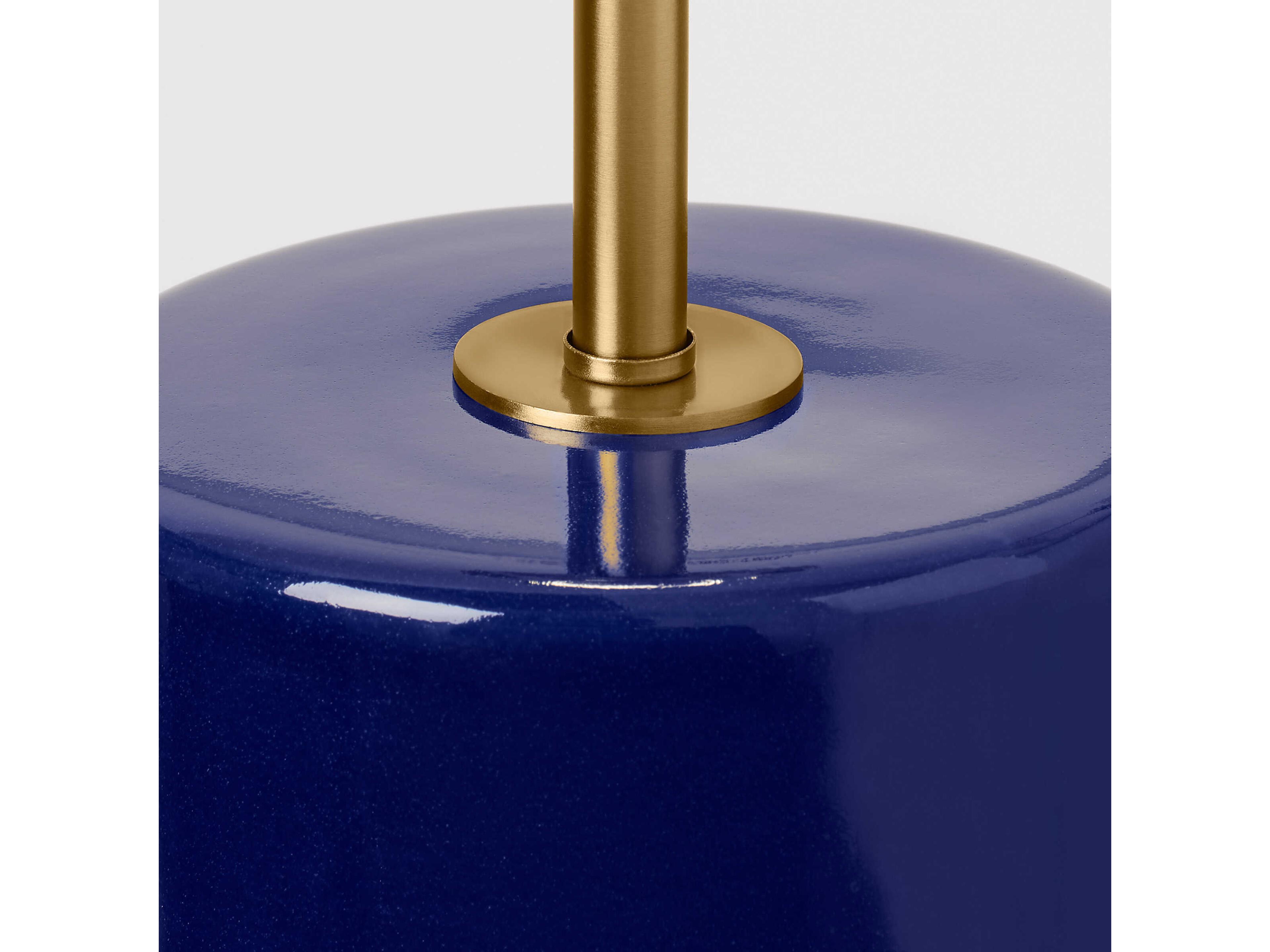 Visual Comfort Studio Cade Polar Blue White Linen Fabric Buffet Lamp