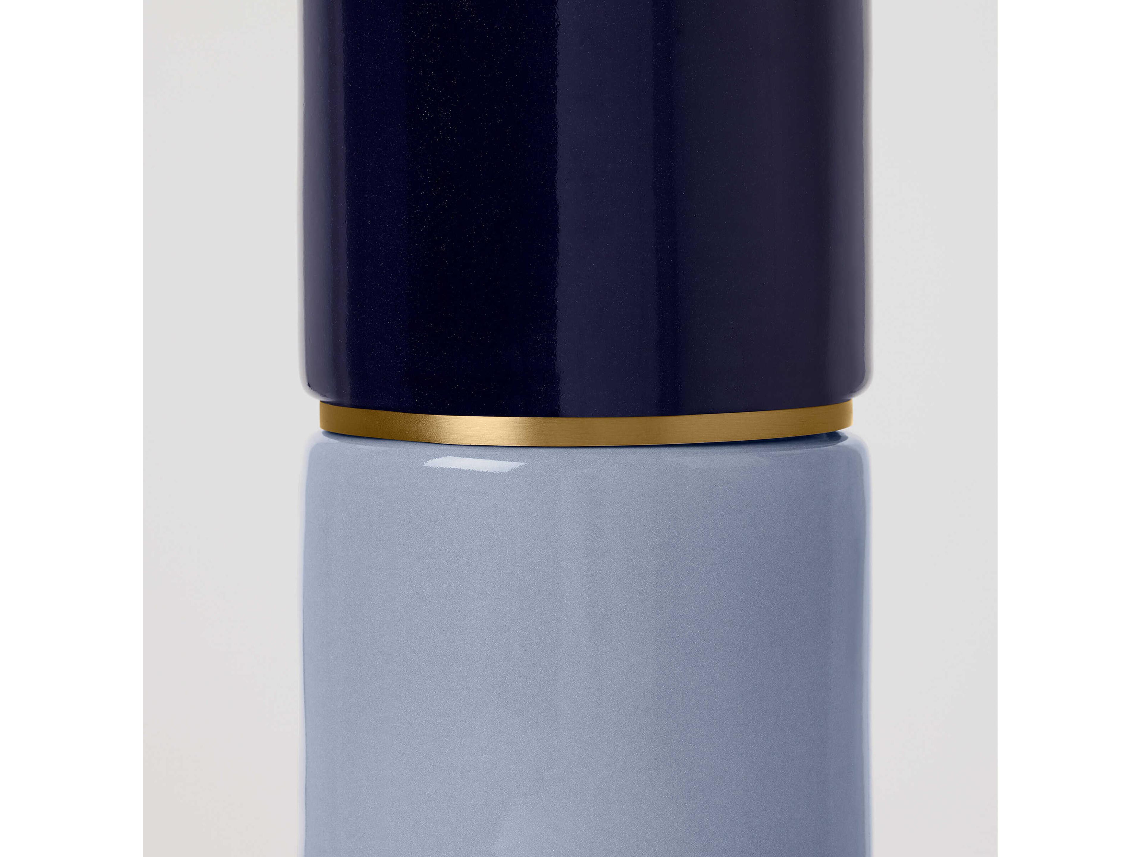 Visual Comfort Studio Cade Polar Blue White Linen Fabric Buffet Lamp