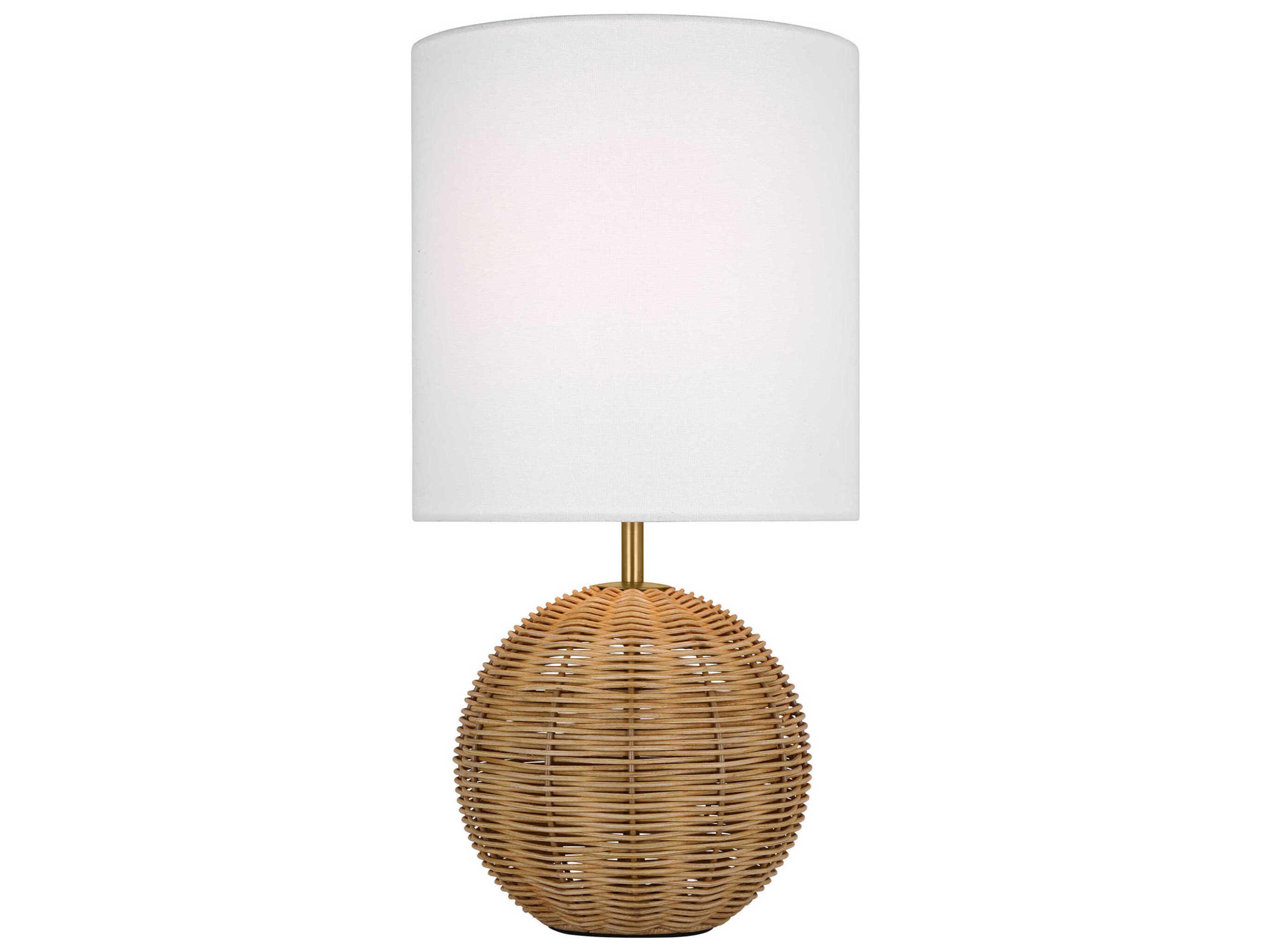 Mari Small Table Lamp Rattan Burnished Brass
