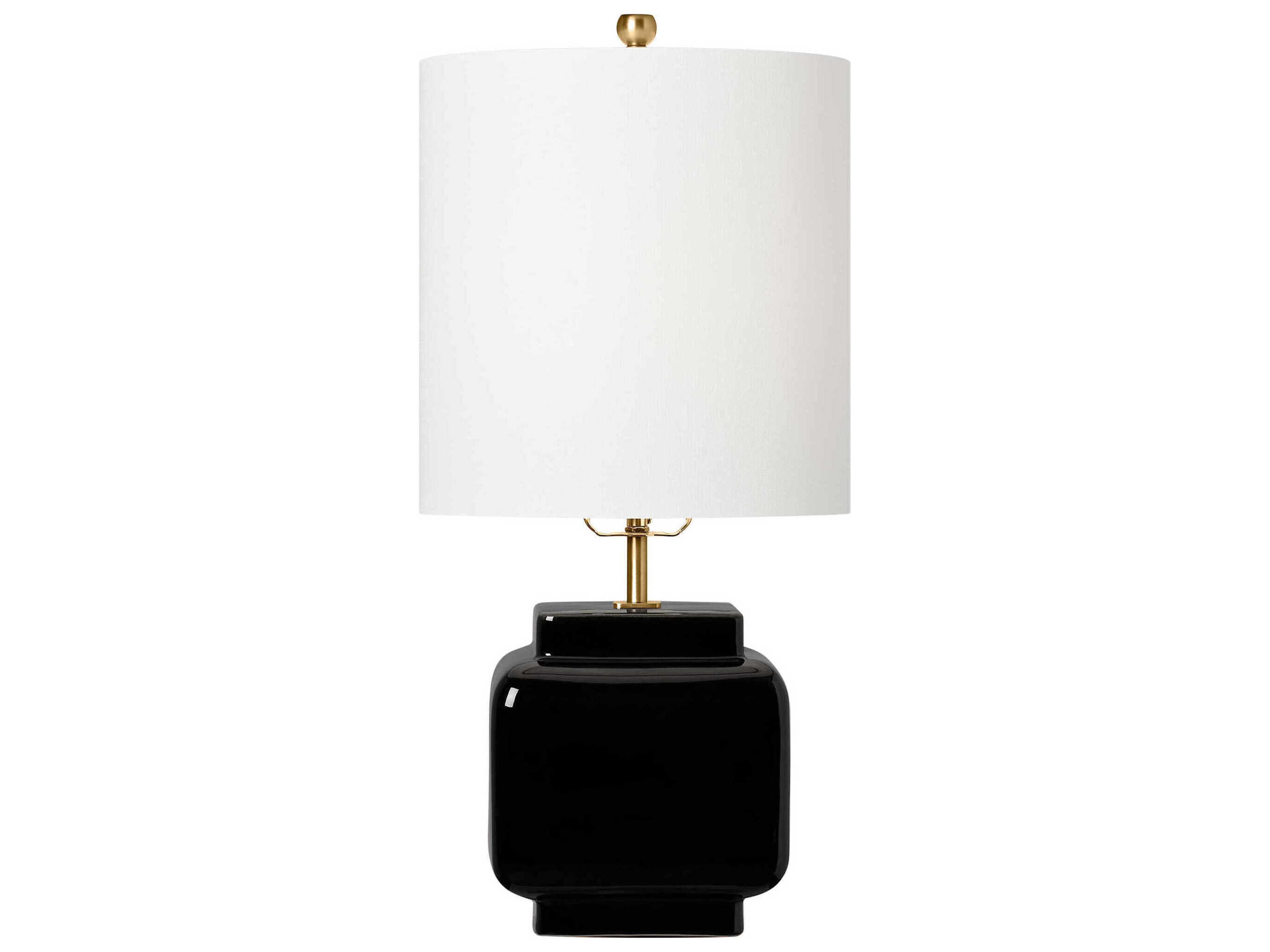 Visual Comfort Studio Anderson Black White Linen Table Lamp