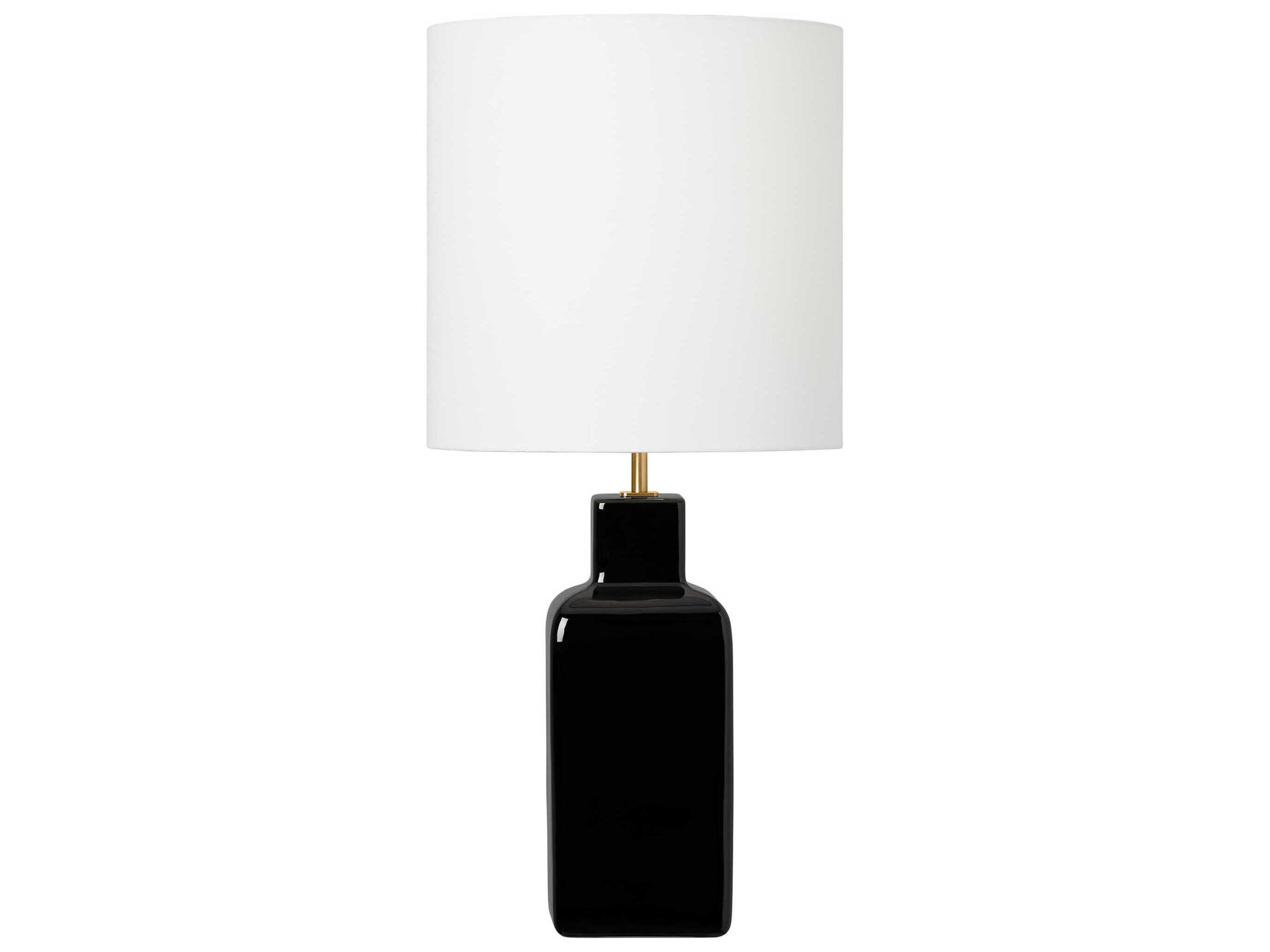 Visual Comfort Studio Anderson Black White Linen Buffet Lamp
