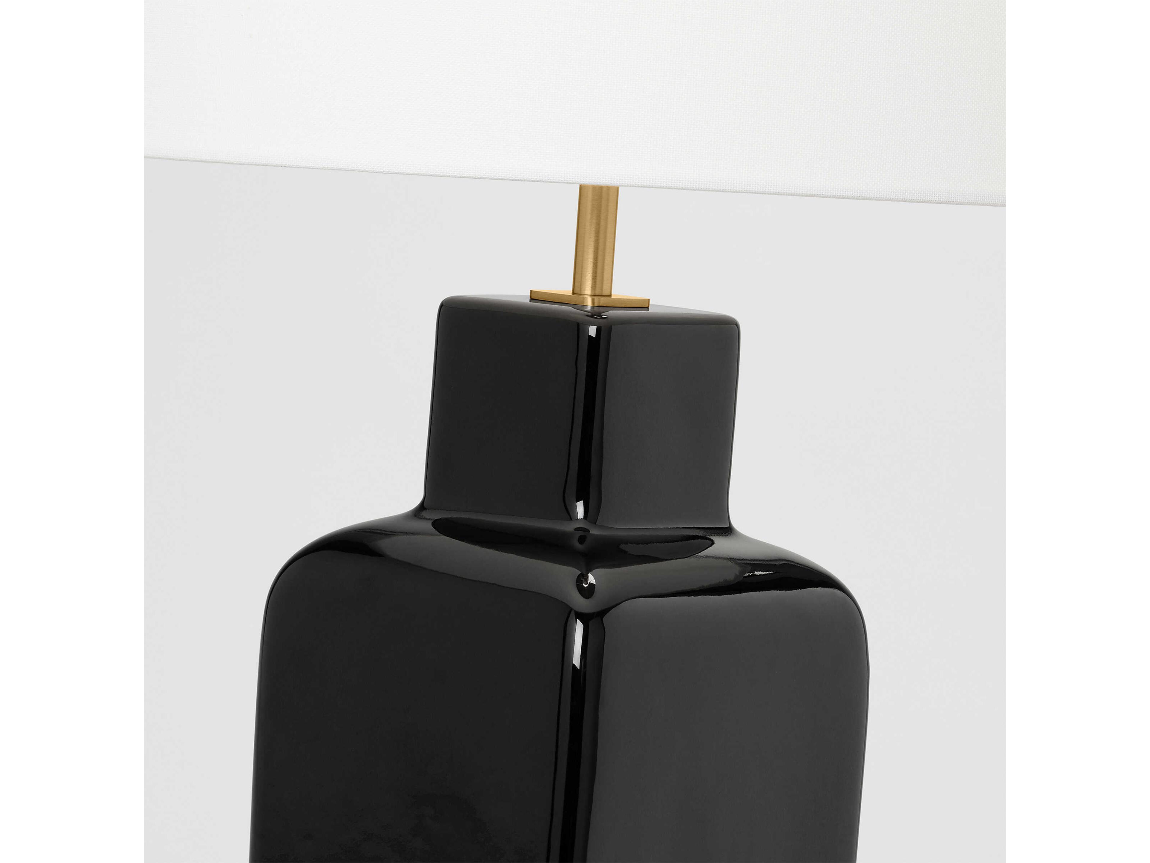 Visual Comfort Studio Anderson Black White Linen Buffet Lamp