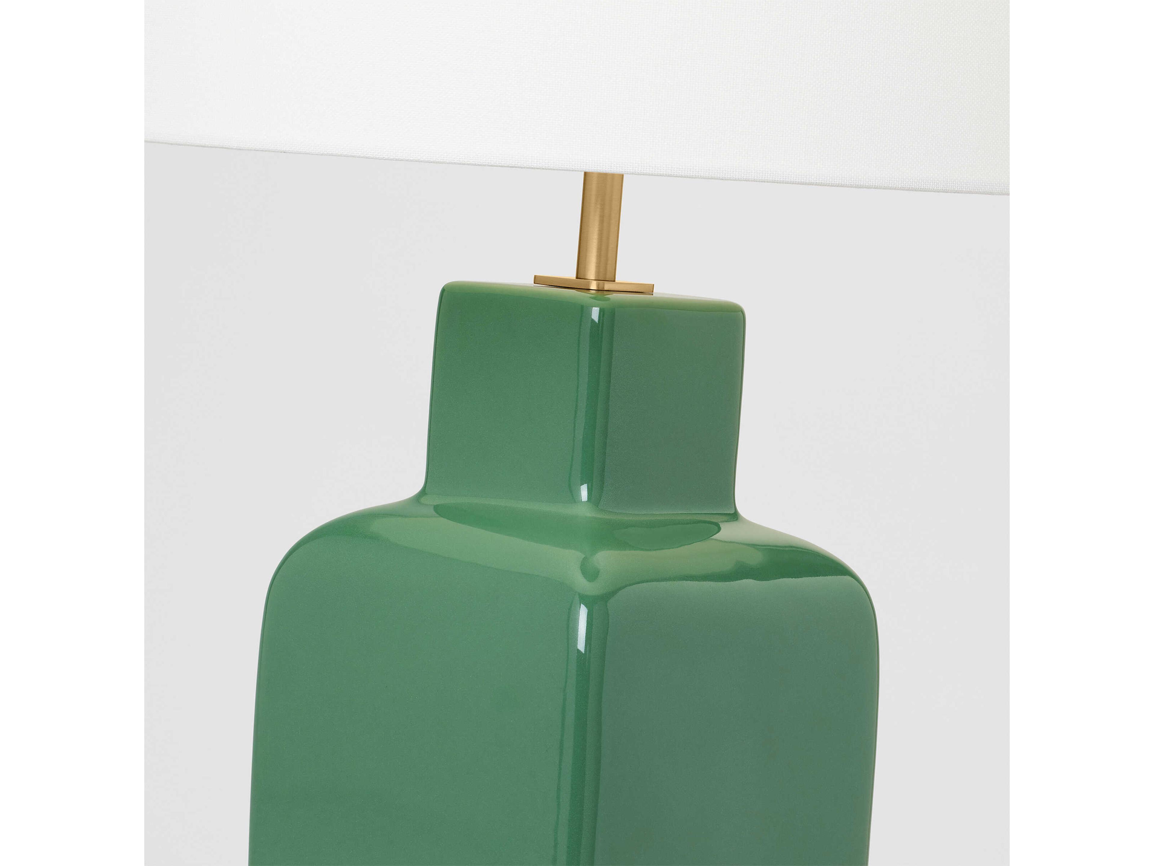 Visual Comfort Studio Anderson Green White Linen Buffet Lamp